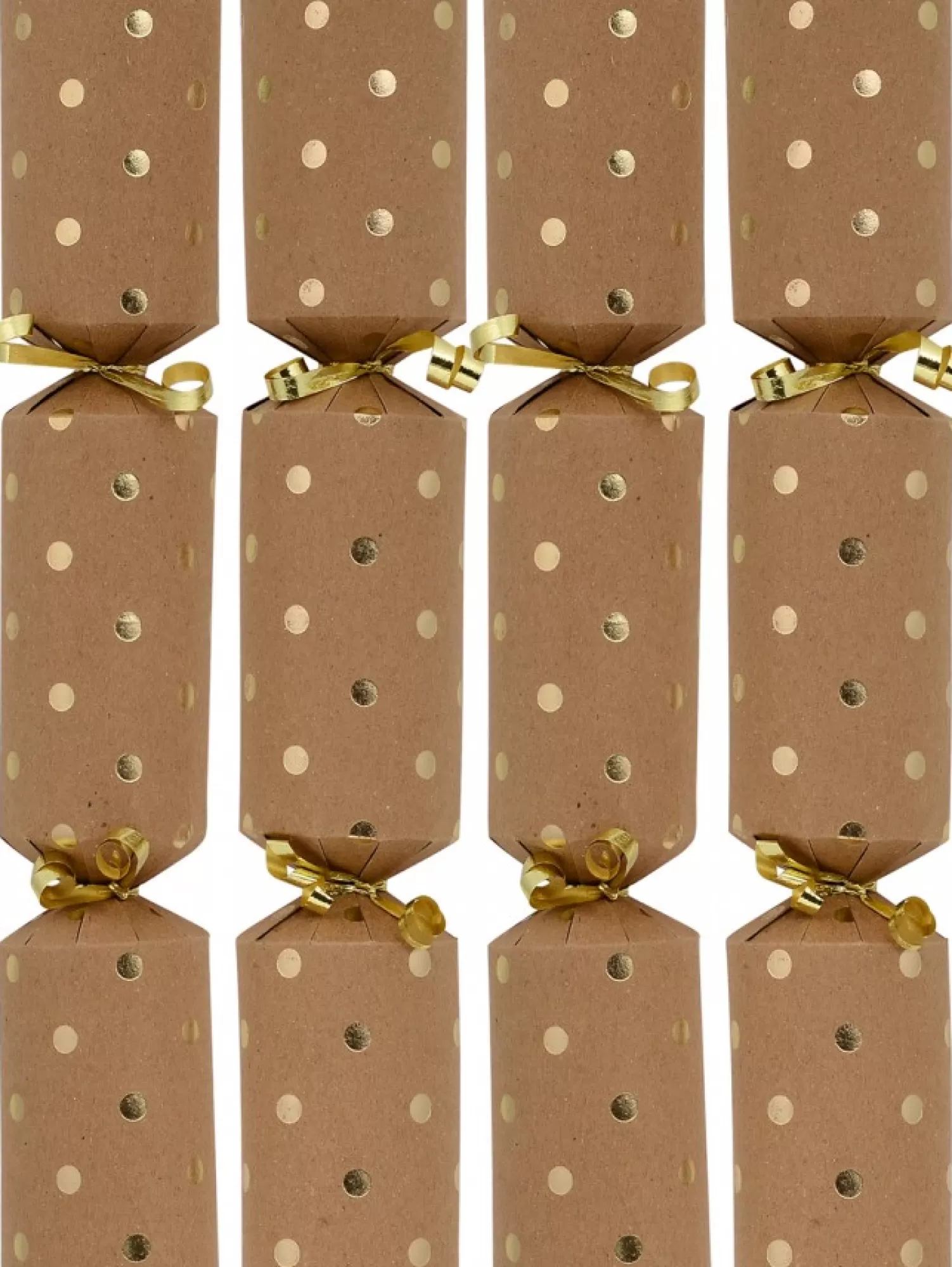 Christmas Warehouse Gold Dot Pattern Design On Kraft Paper Christmas Cracker Bon Bons - 50 X 30Cm> Christmas Cracker Bon Bon Catering Packs (50 Per Pack)