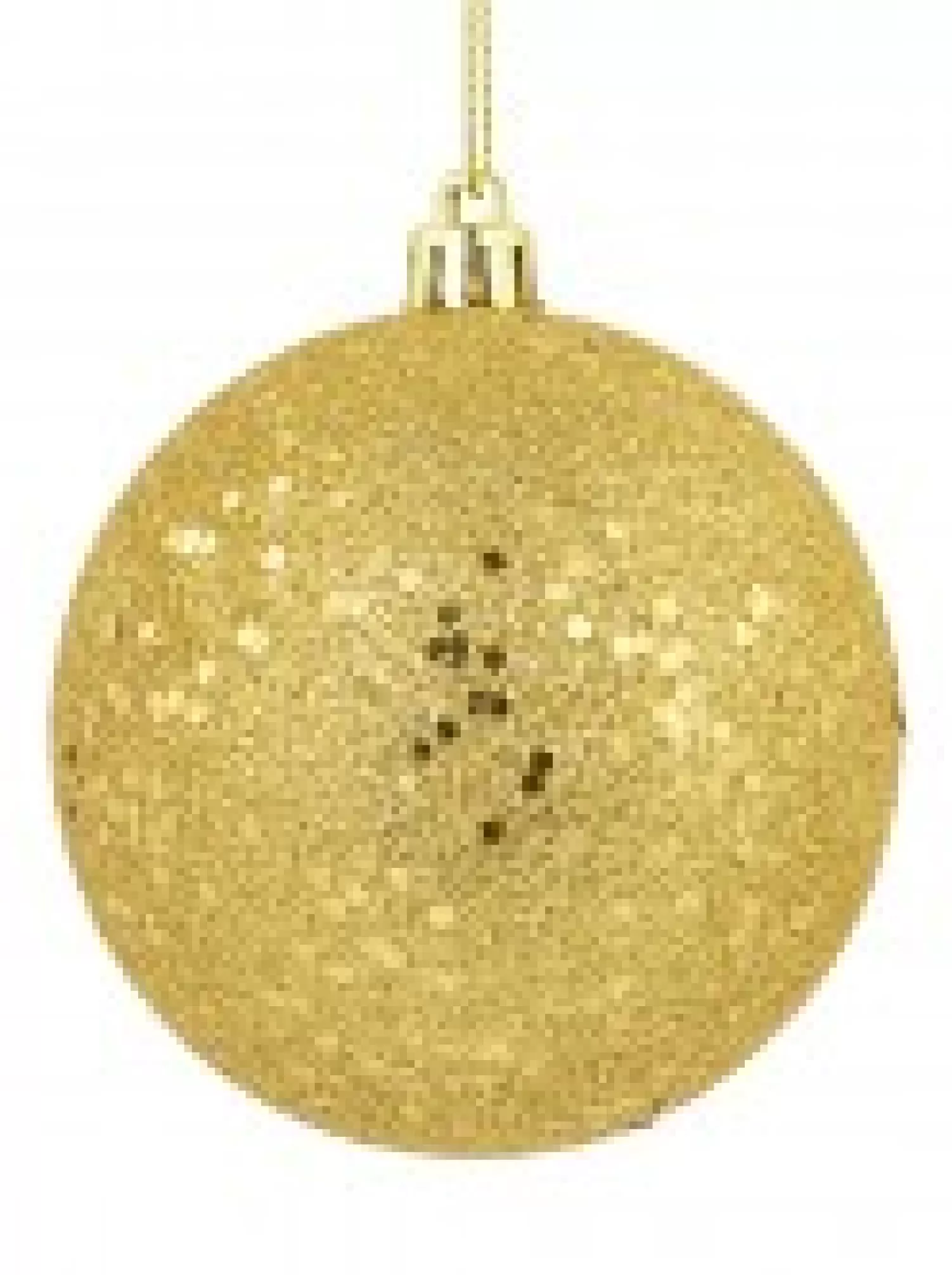 Christmas Warehouse Gold Metallic Sequins & Glitter Coated Christmas Baubles - 4 X 80Mm> Bauble Packs