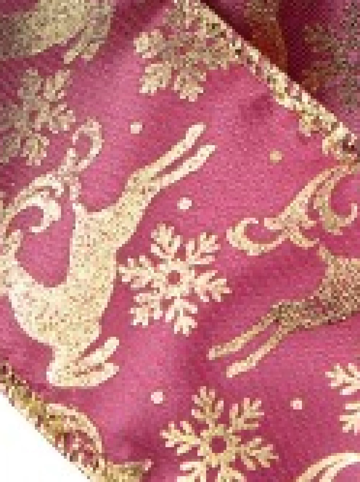 Christmas Warehouse Gold Reindeer Pattern On Burgundy Christmas Ribbon With Gold Edging - 3M> Christmas Ribbon