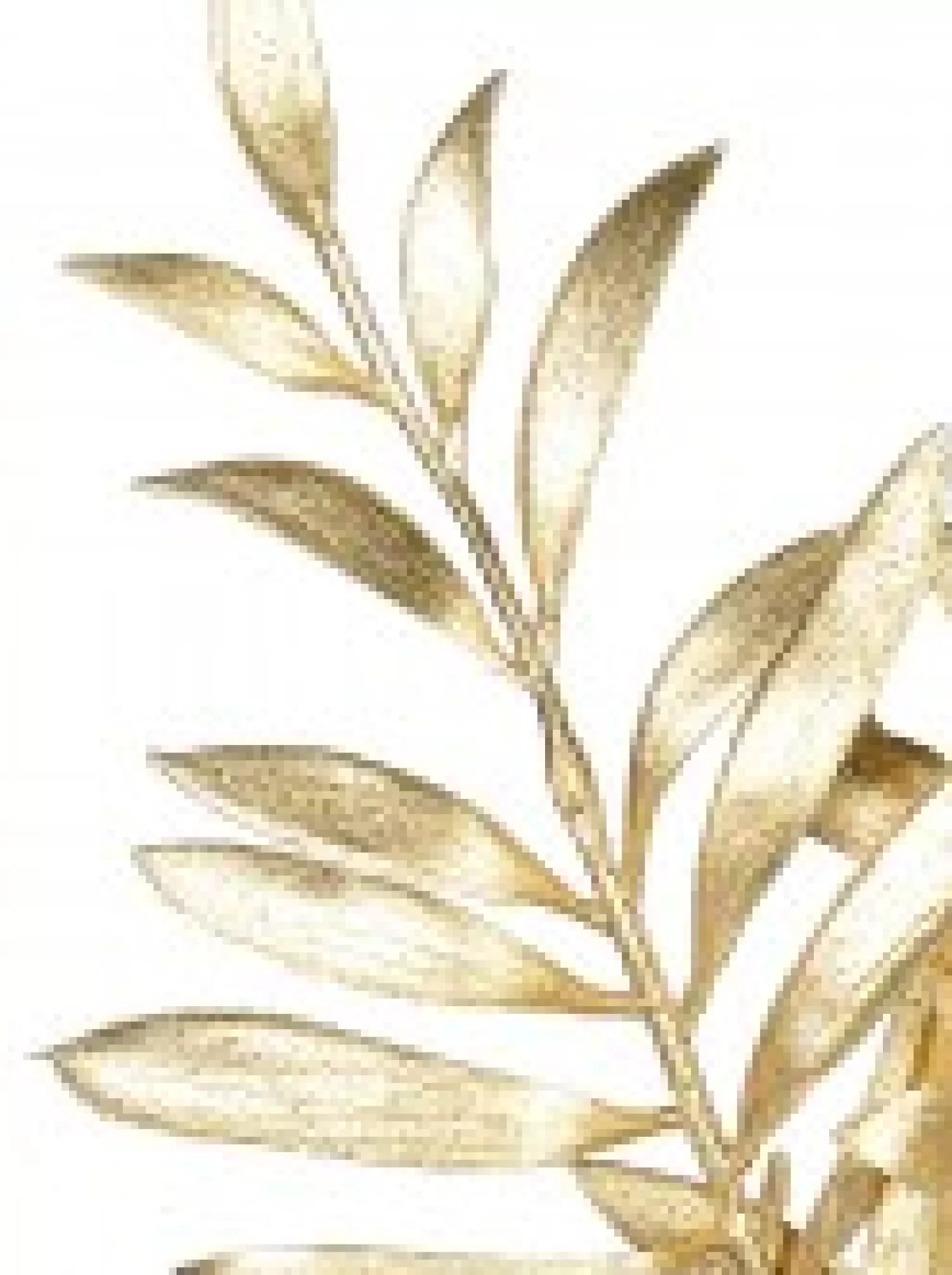 Christmas Warehouse Gold Thin Leaf Christmas Bush Two Branch Decorative Spray Pick - 26Cm> Christmas Picks