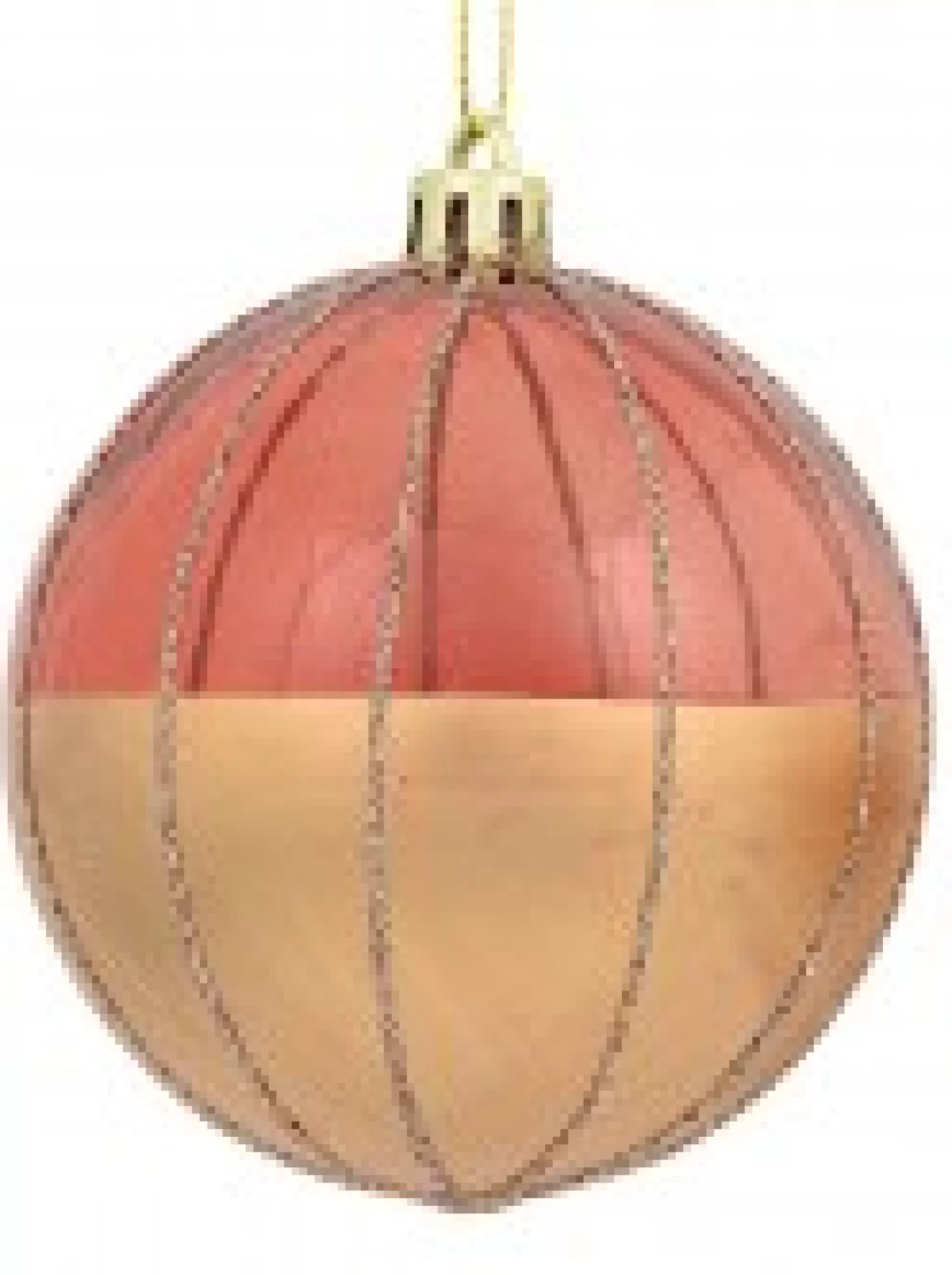 Christmas Warehouse Gold With Rose Gold Or Clear & Gold Glitter Lines Christmas Baubles - 4 X 80Mm> Bauble Packs