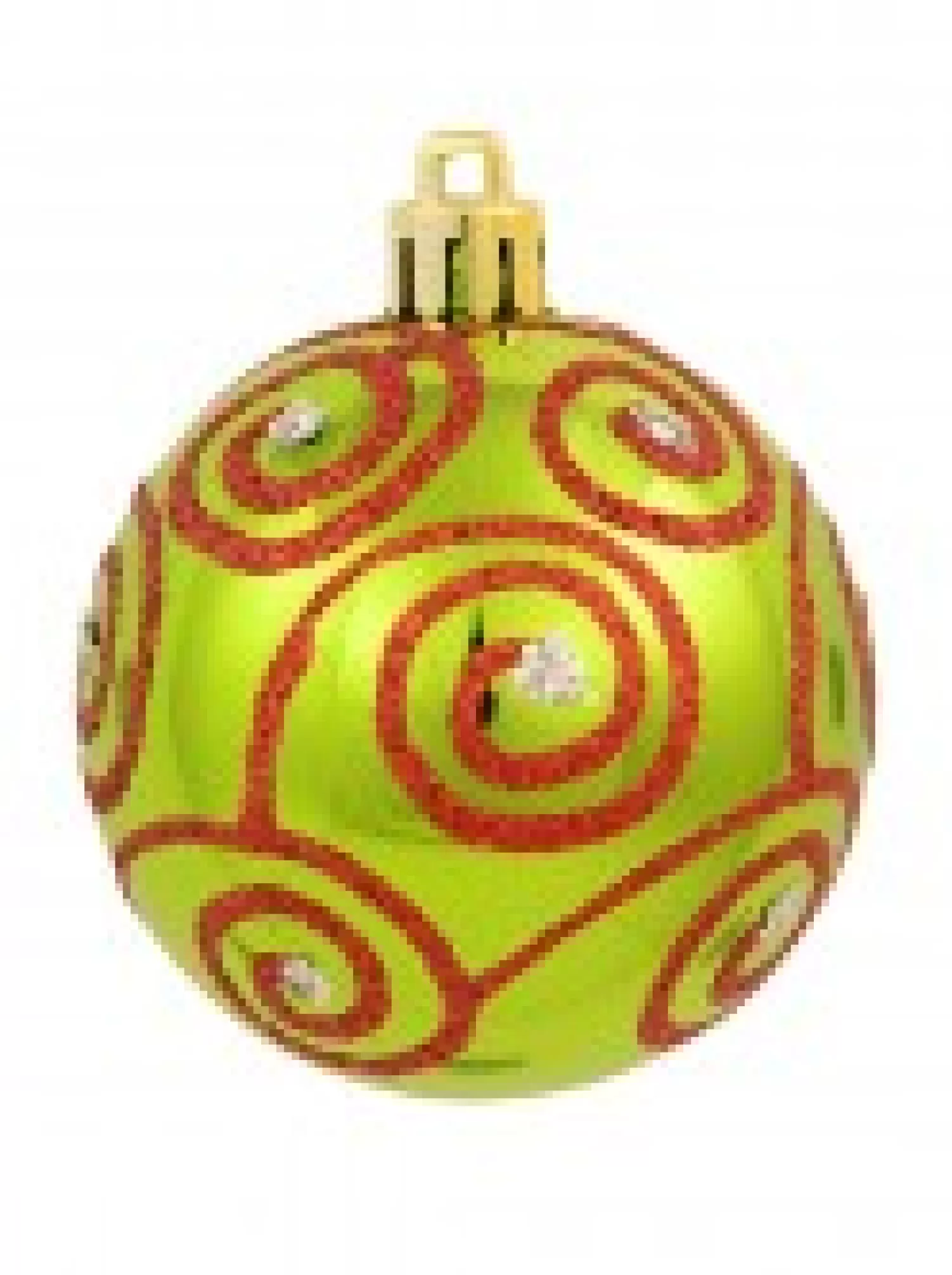 Christmas Warehouse Green & Red Christmas Baubles With 4 Glitter Designs & Shiny - 9 X 60Mm> Bauble Packs