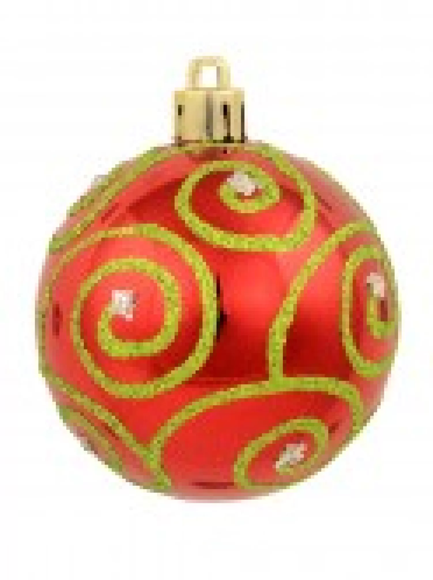 Christmas Warehouse Green & Red Christmas Baubles With 4 Glitter Designs & Shiny - 9 X 60Mm> Bauble Packs