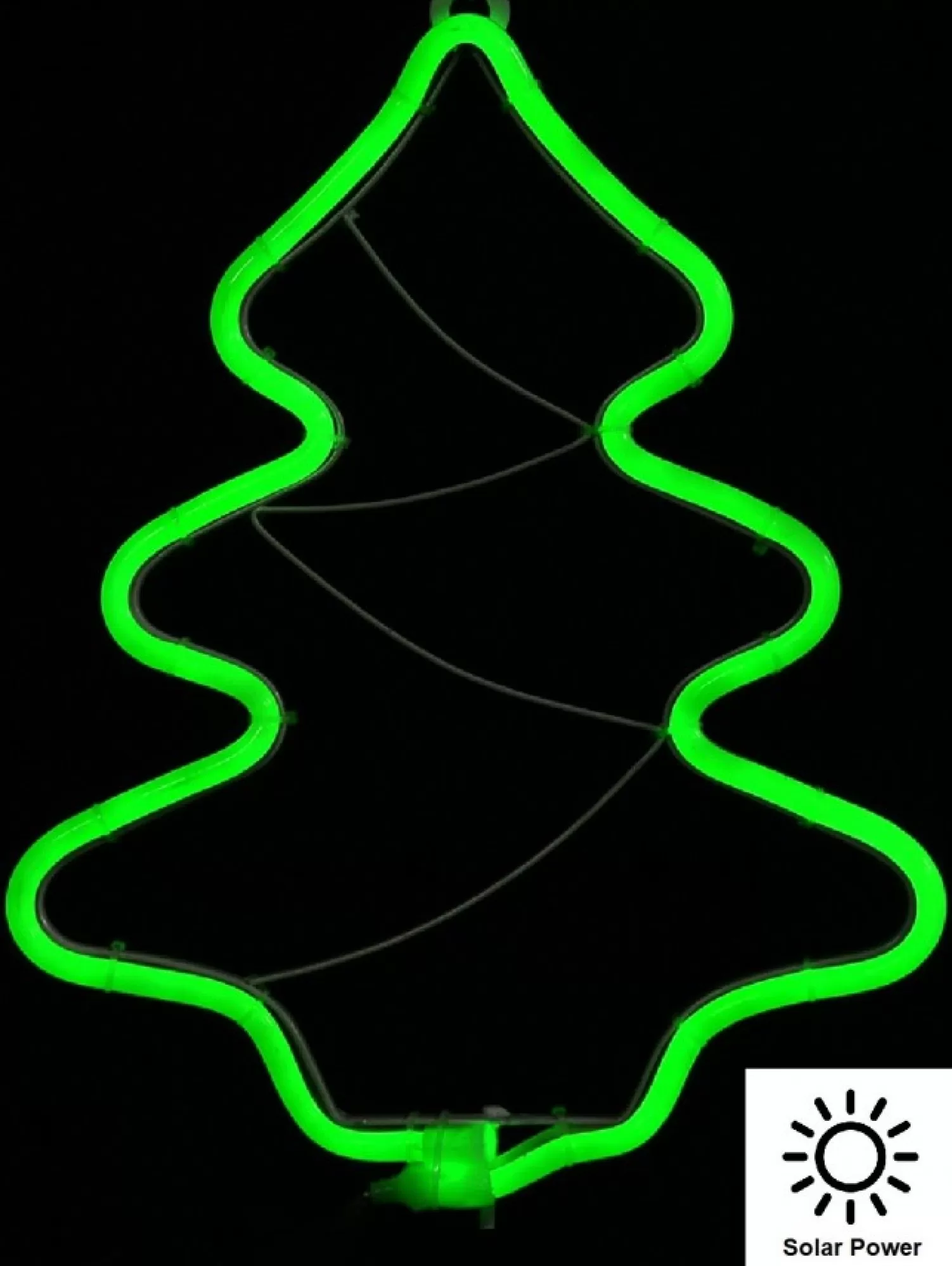 Christmas Warehouse Green Neon Flex Christmas Tree Outdoor Solar Powered Path Light - 32Cm> Path Lights