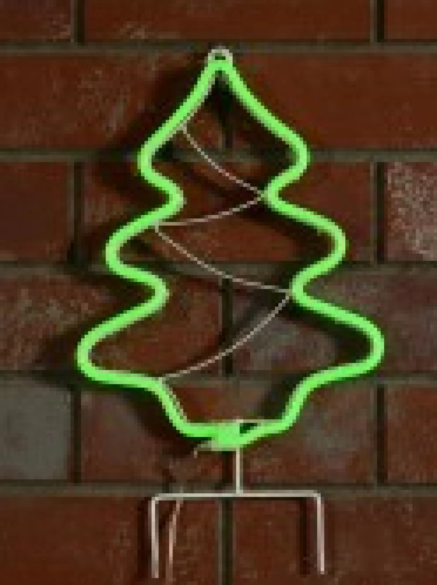 Christmas Warehouse Green Neon Flex Christmas Tree Outdoor Solar Powered Path Light - 32Cm> Path Lights