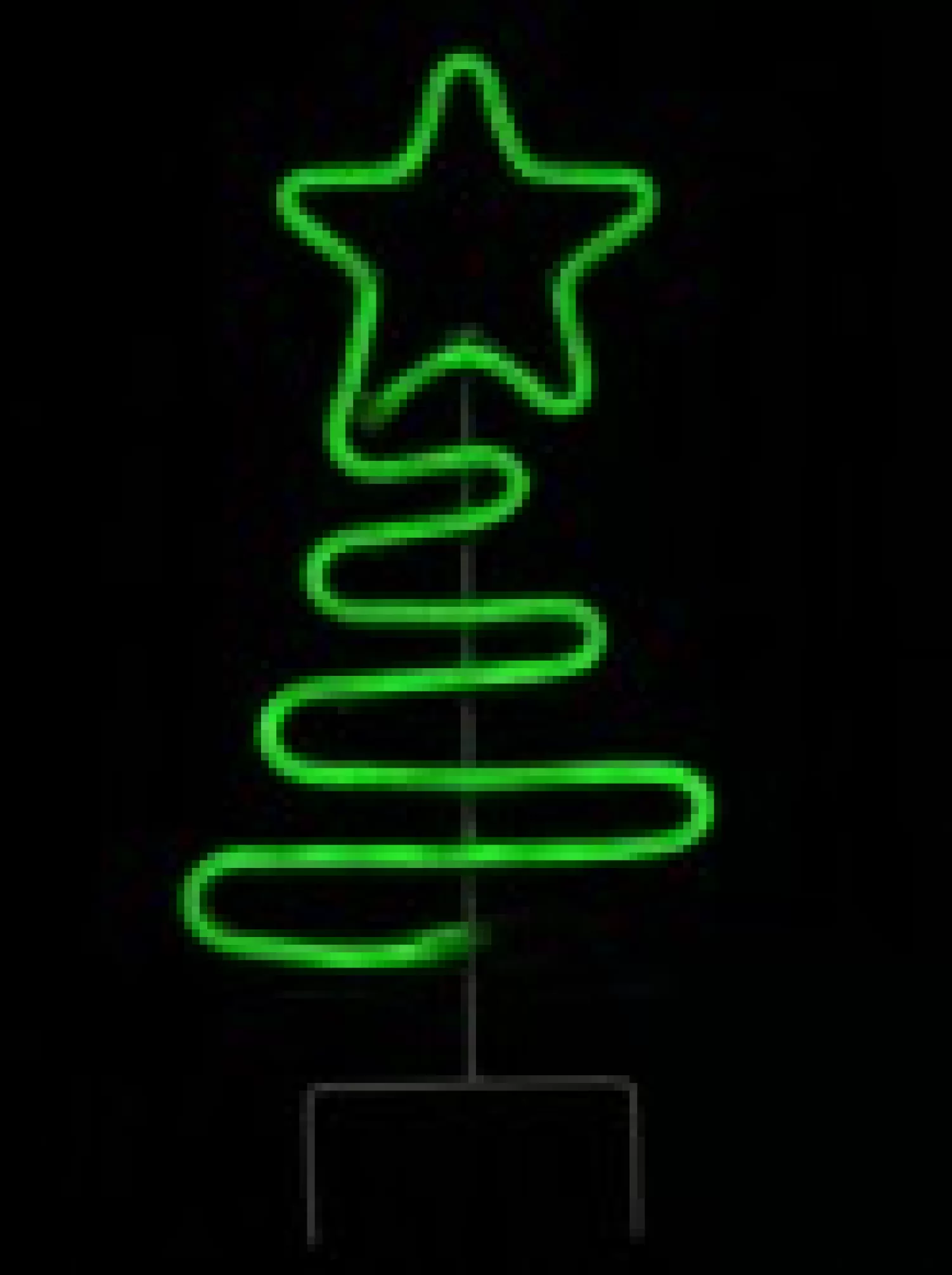 Christmas Warehouse Green Neon Flex Wavey Christmas Tree Solar Powered Path Light - 38Cm> Path Lights