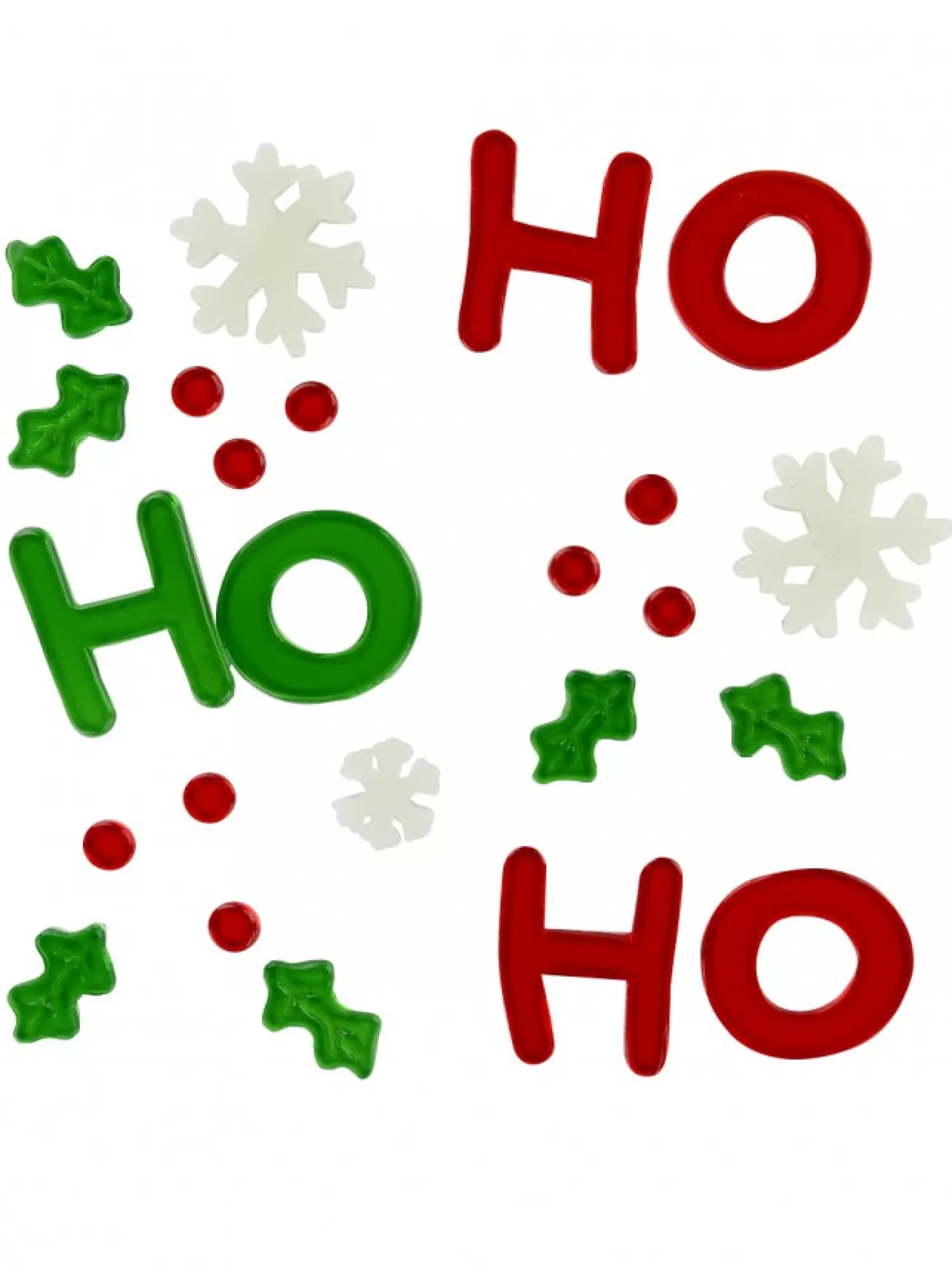 Christmas Warehouse Ho Ho Ho, Snowflakes & Holly Gel Christmas Window Cling Decoration - 17Cm> Window Decals, Stencils & Stickers
