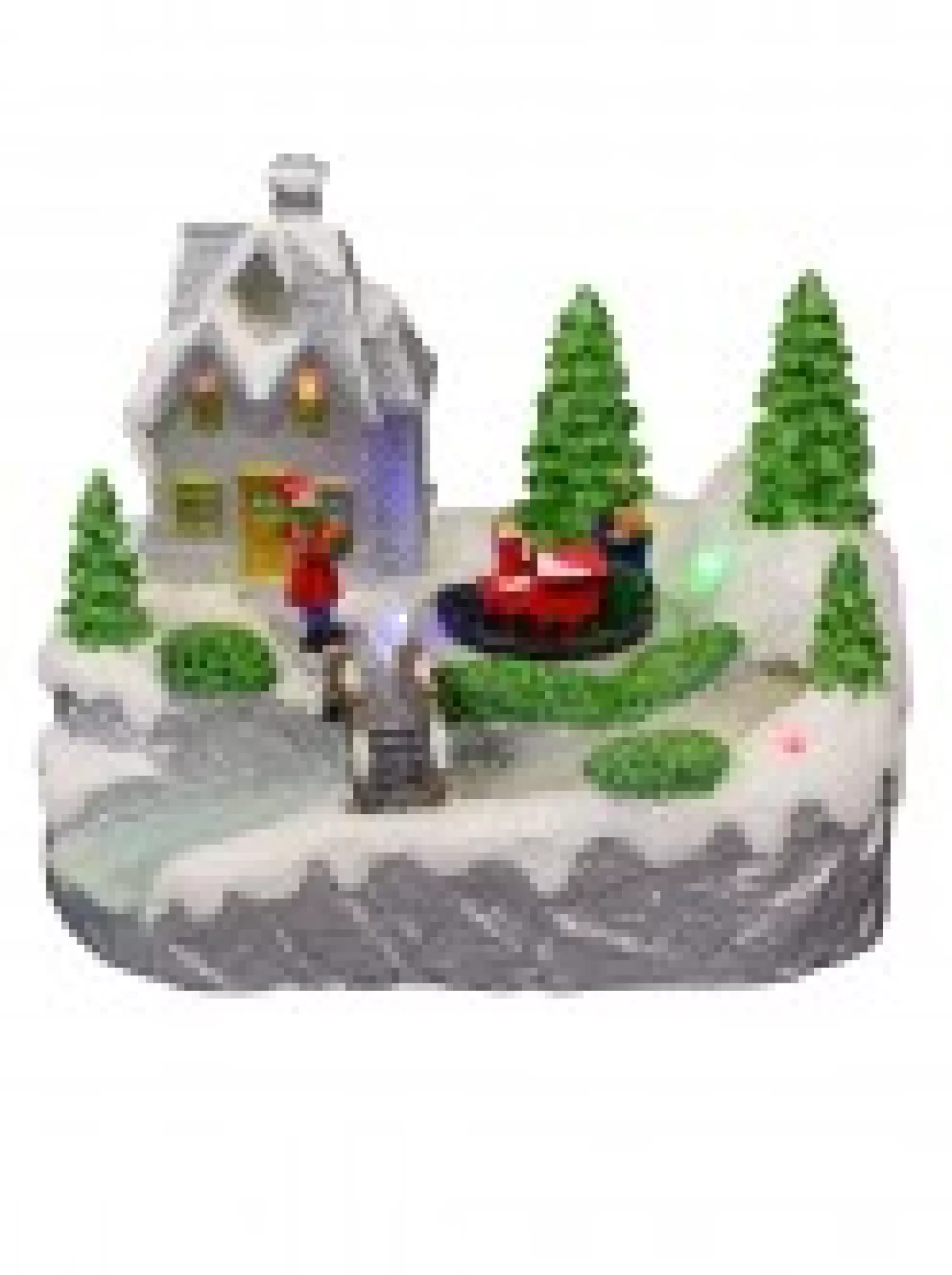 Christmas Warehouse Home By The River & Train Christmas Scene With Led & Fibre Lights - 15Cm> Christmas Village Scenes