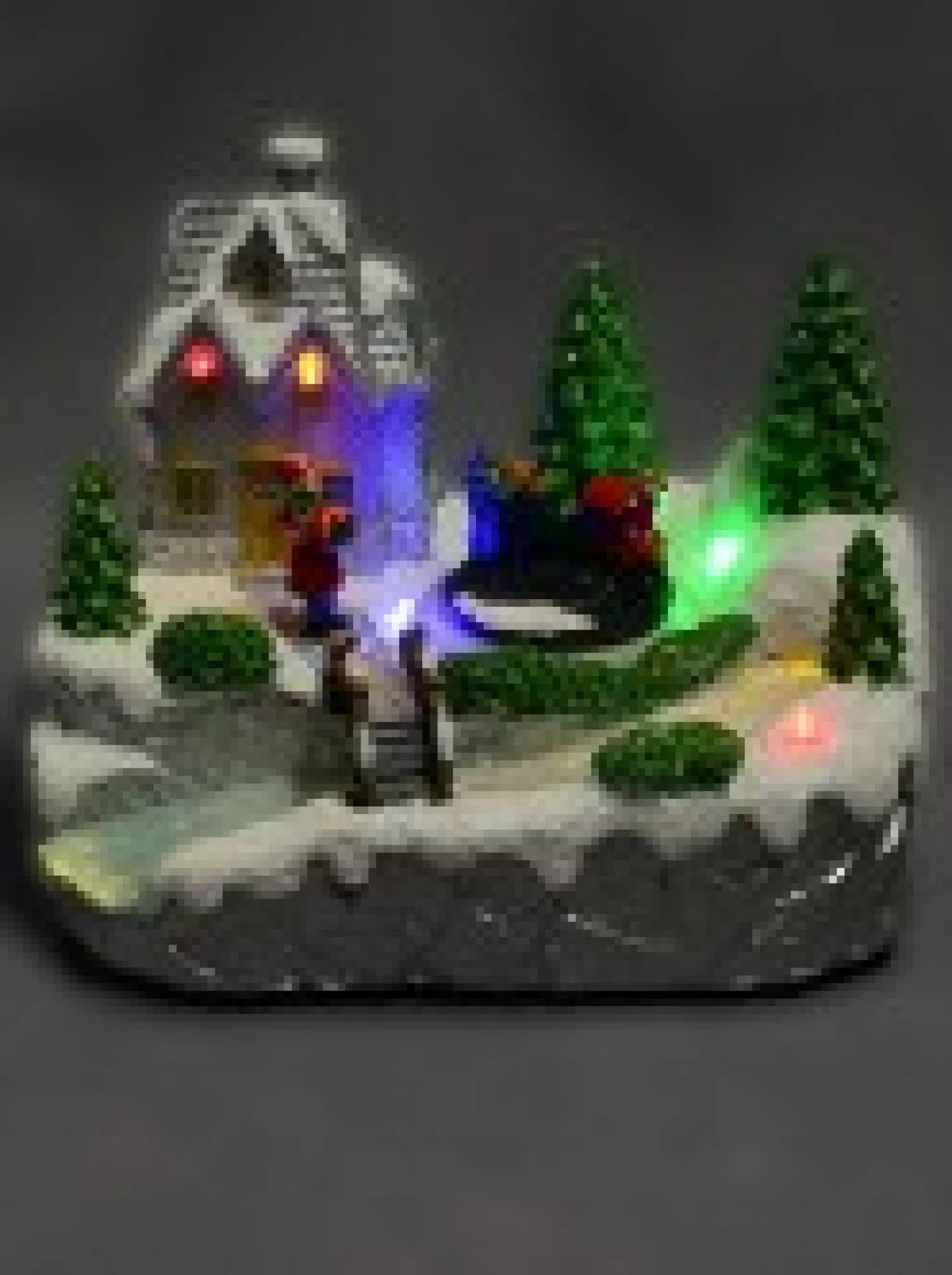 Christmas Warehouse Home By The River & Train Christmas Scene With Led & Fibre Lights - 15Cm> Christmas Village Scenes