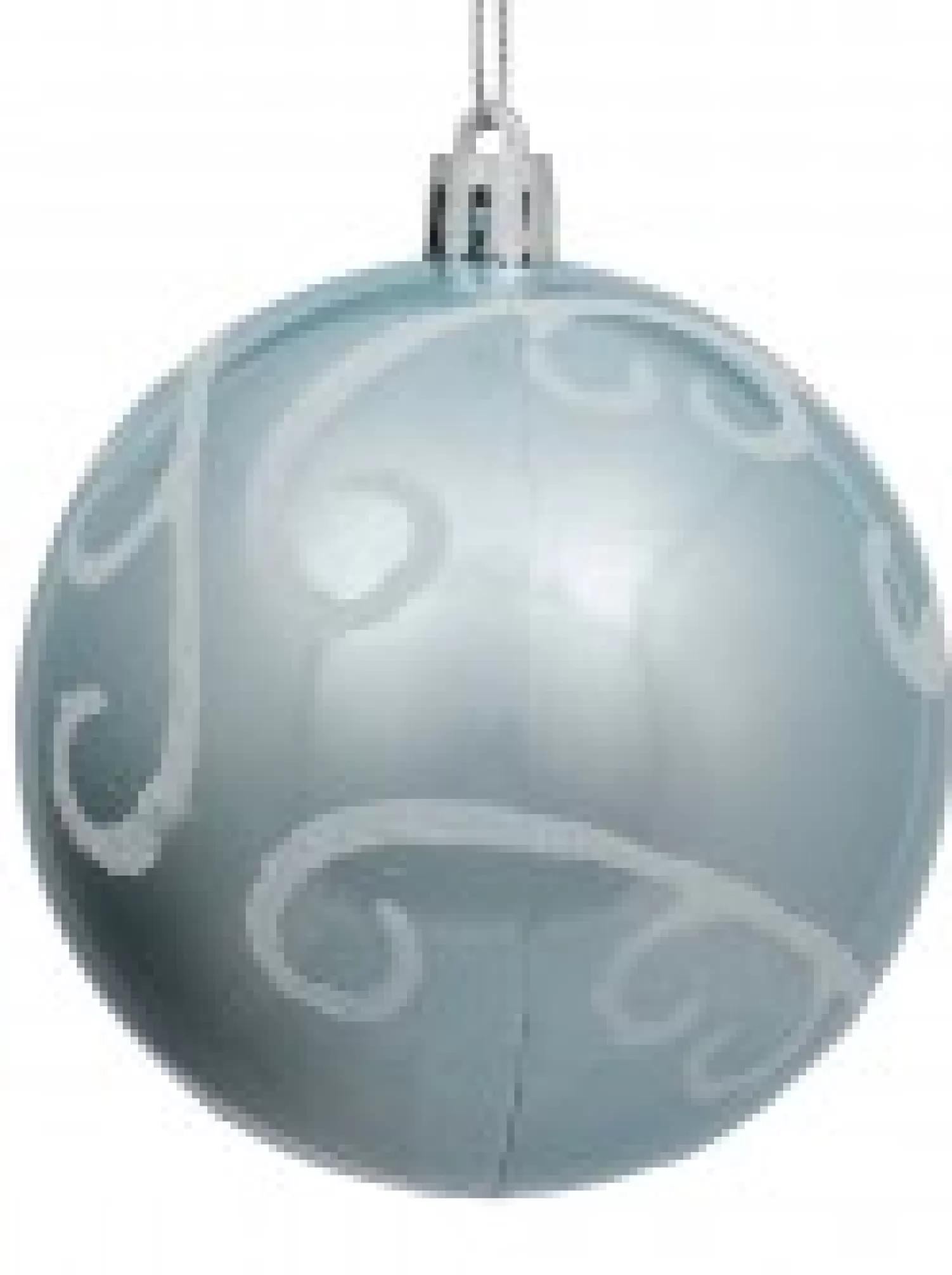 Christmas Warehouse Ice Blue Metallic Christmas Baubles With White Glitter Swirl Patterns - 3 X 80Mm> Bauble Packs
