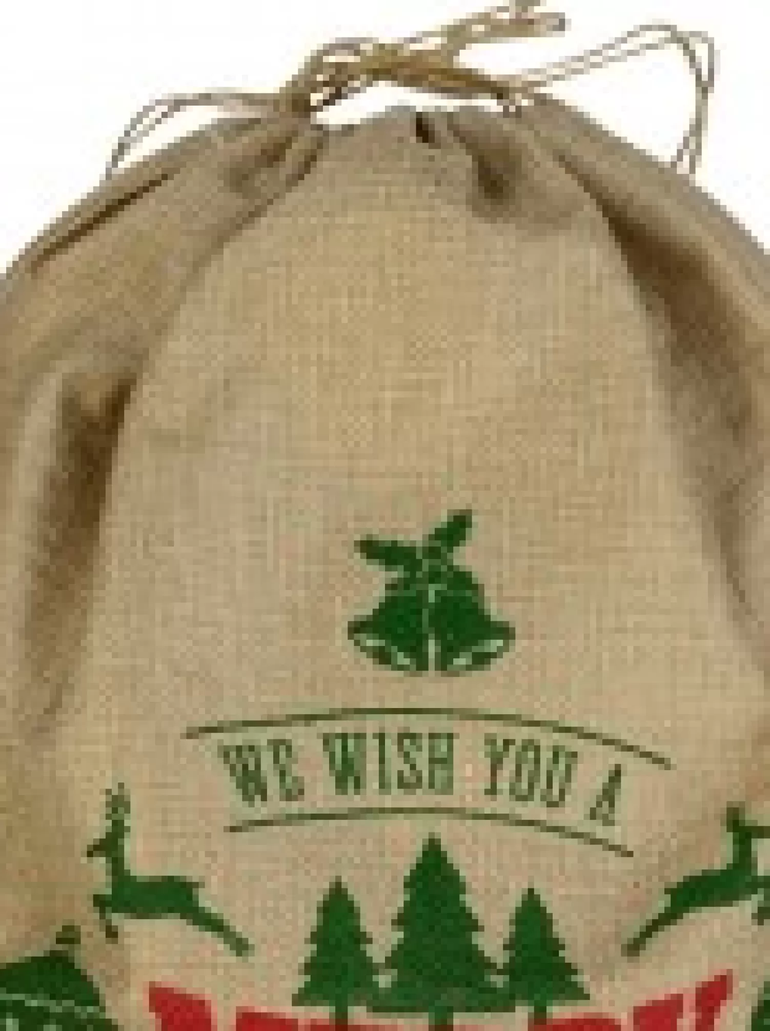 Christmas Warehouse Jute We Wish You A Merry Christmas & Happy New Year Gift Santa Sack - 55Cm> Santa Sacks