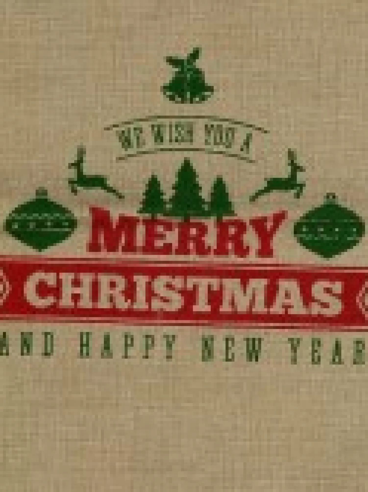 Christmas Warehouse Jute We Wish You A Merry Christmas & Happy New Year Gift Santa Sack - 55Cm> Santa Sacks
