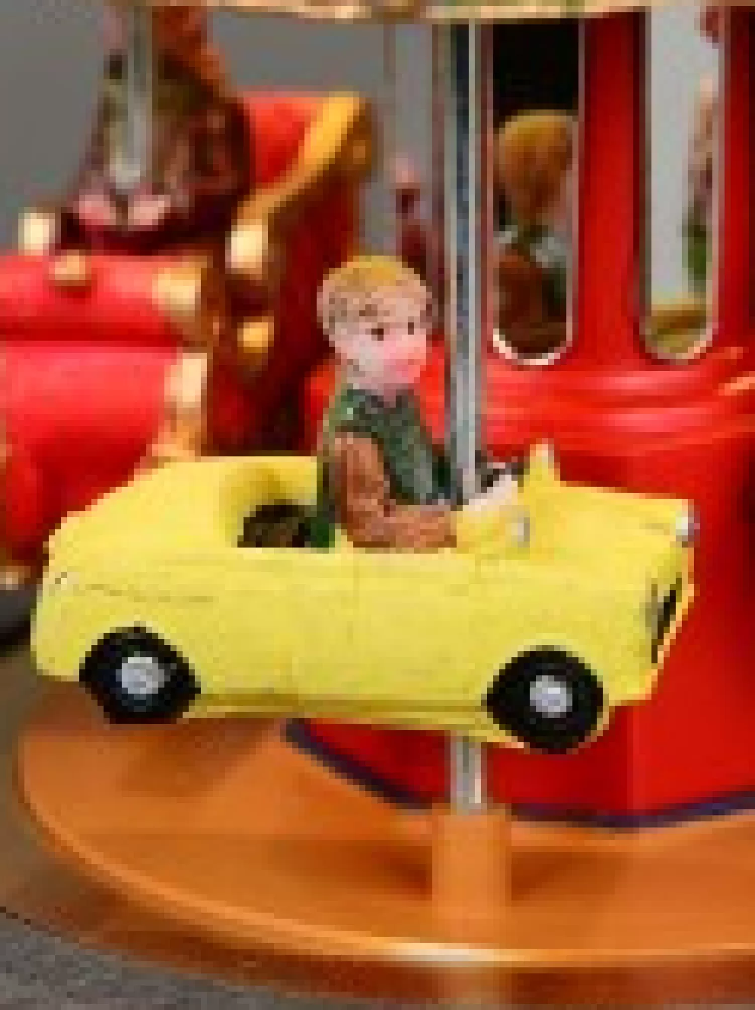 Christmas Warehouse Kids Enjoying A Winter Fun Park Merry-Go-Round Christmas Village Scene - 23Cm> Christmas Village Scenes