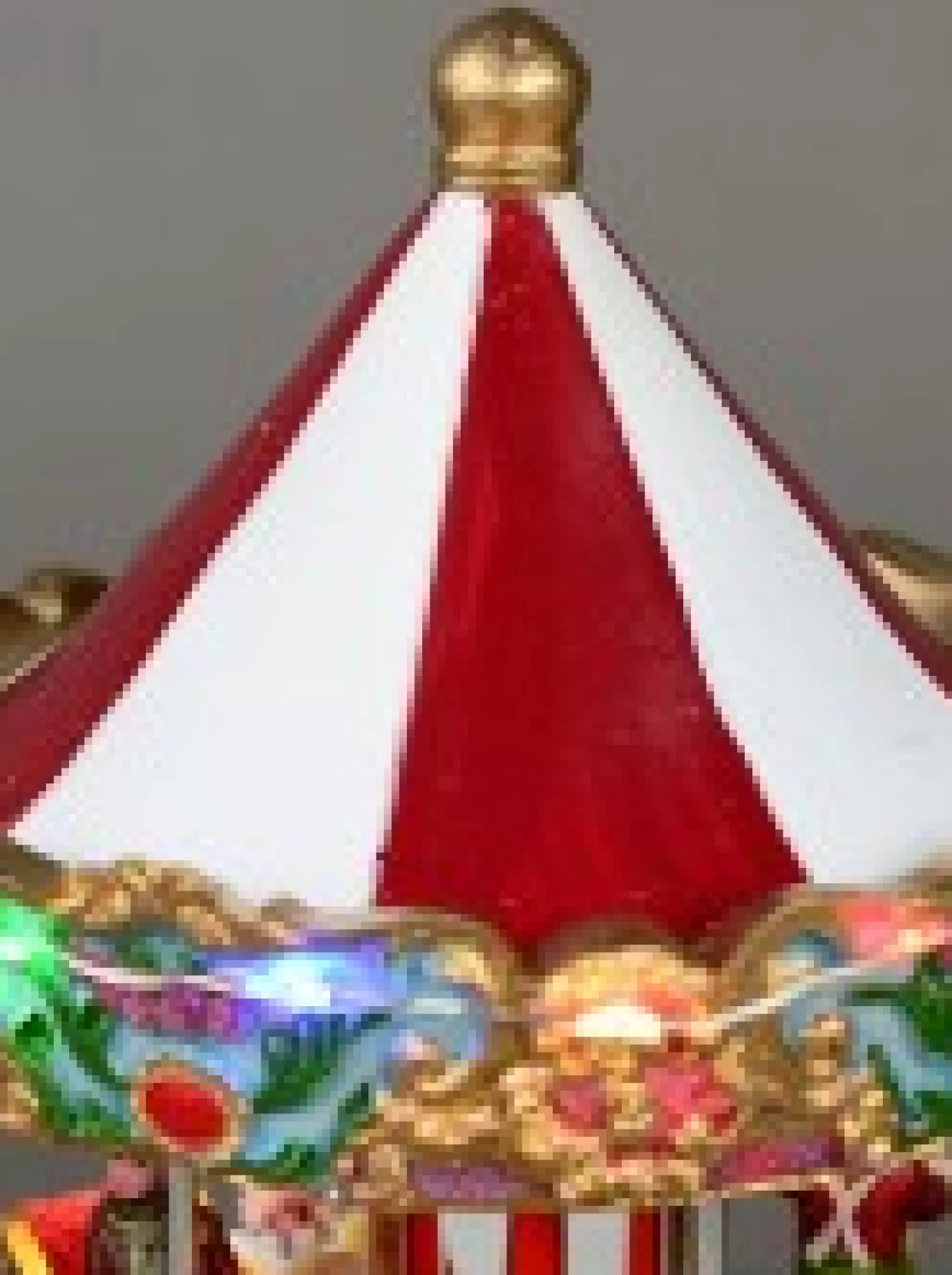 Christmas Warehouse Kids Enjoying A Winter Fun Park Merry-Go-Round Christmas Village Scene - 23Cm> Christmas Village Scenes