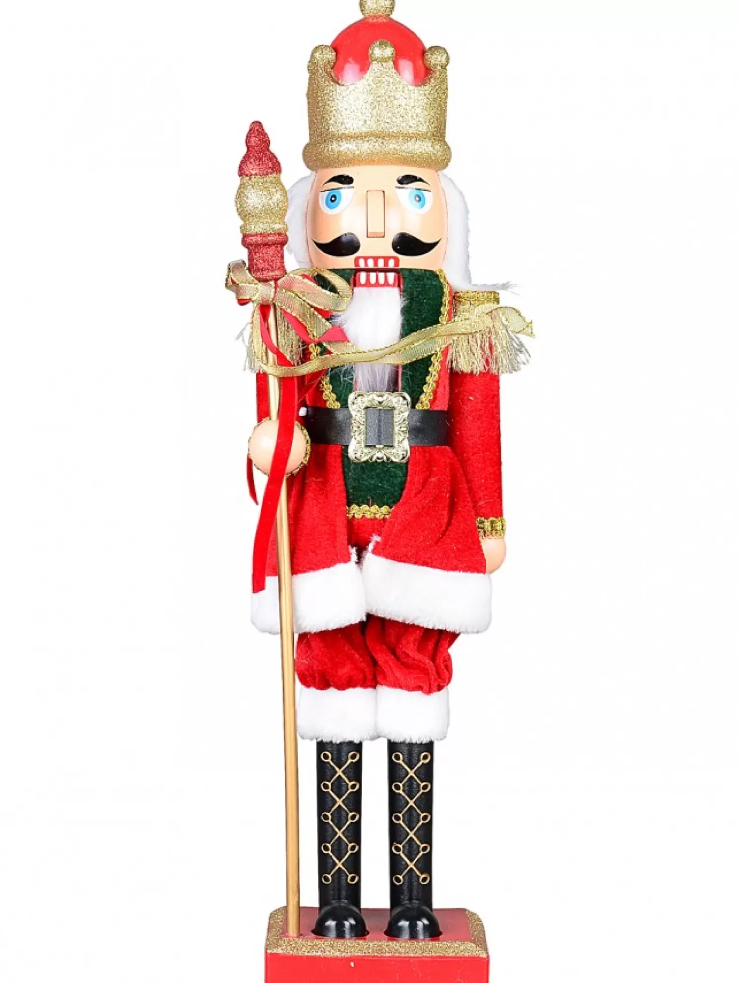 Christmas Warehouse Large Classic Christmas Nutcracker With Finial Staff Decorative Ornament - 59Cm> Nutcrackers & Tin Soldiers