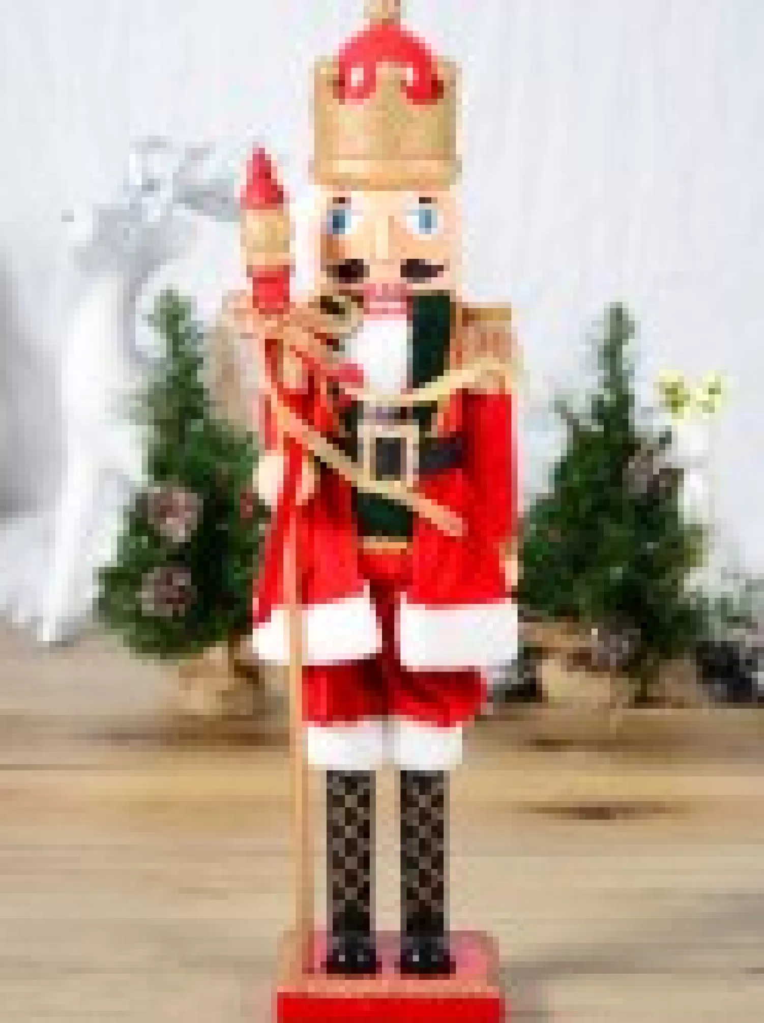 Christmas Warehouse Large Classic Christmas Nutcracker With Finial Staff Decorative Ornament - 59Cm> Nutcrackers & Tin Soldiers