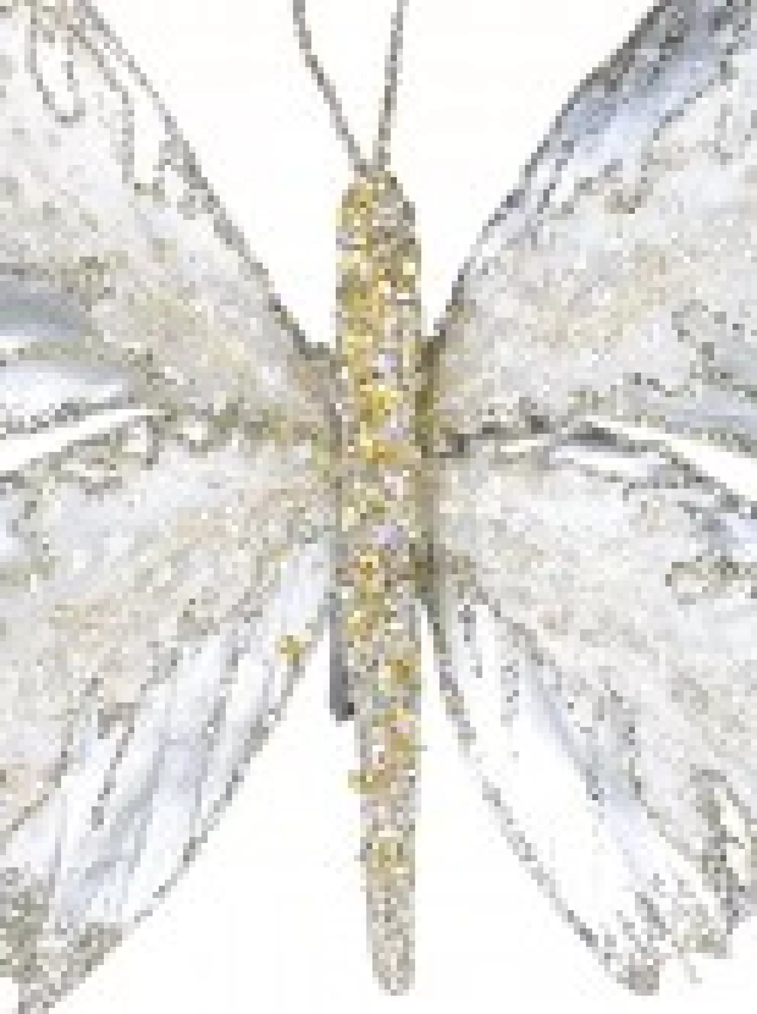 Christmas Warehouse Large Platinum Butterfly With Sheer Wings Decorative Christmas Pick - 32Cm> Christmas Picks