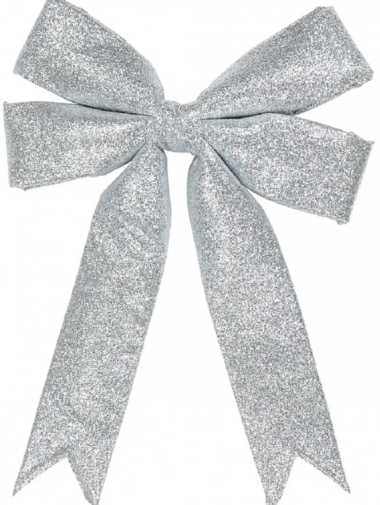 Christmas Warehouse Large Silver Glittered Christmas Bow Display Decoration - 46Cm> Christmas Bows