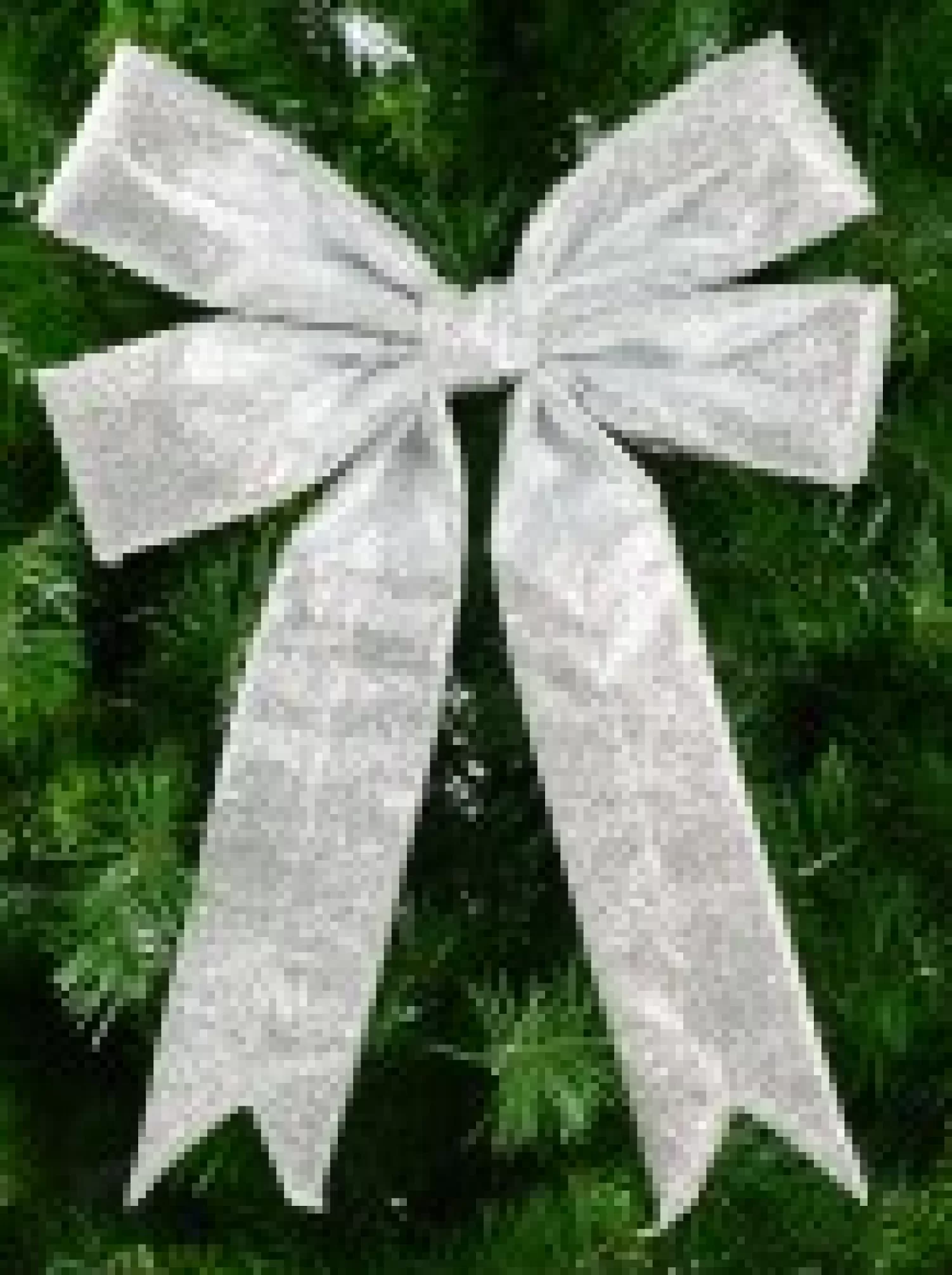 Christmas Warehouse Large Silver Glittered Christmas Bow Display Decoration - 46Cm> Christmas Bows