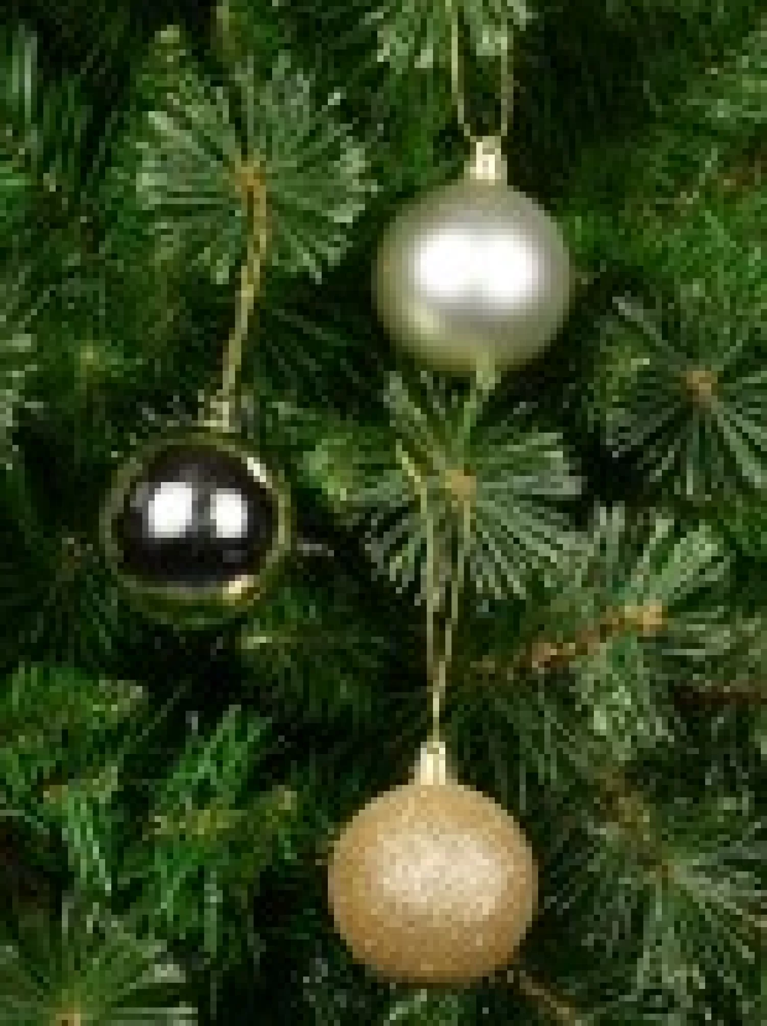 Christmas Warehouse Light Gold Metallic & Gold Glitter, Matte & Metallic Baubles - 12 X 60Mm> Bauble Packs