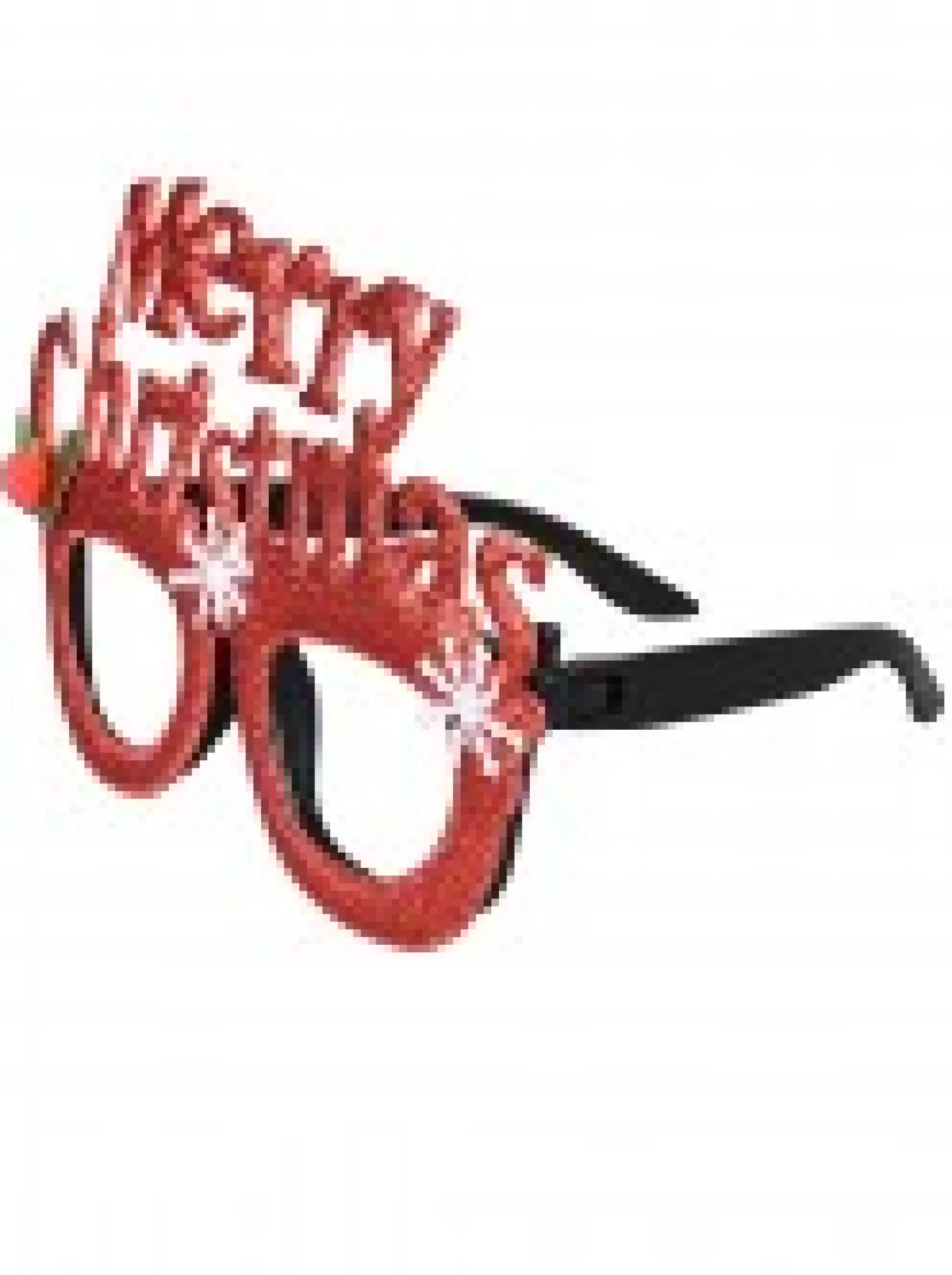 Christmas Warehouse Merry Christmas Fun Novelty Red Glitter Glasses - One Size Fits Most> General Headwear