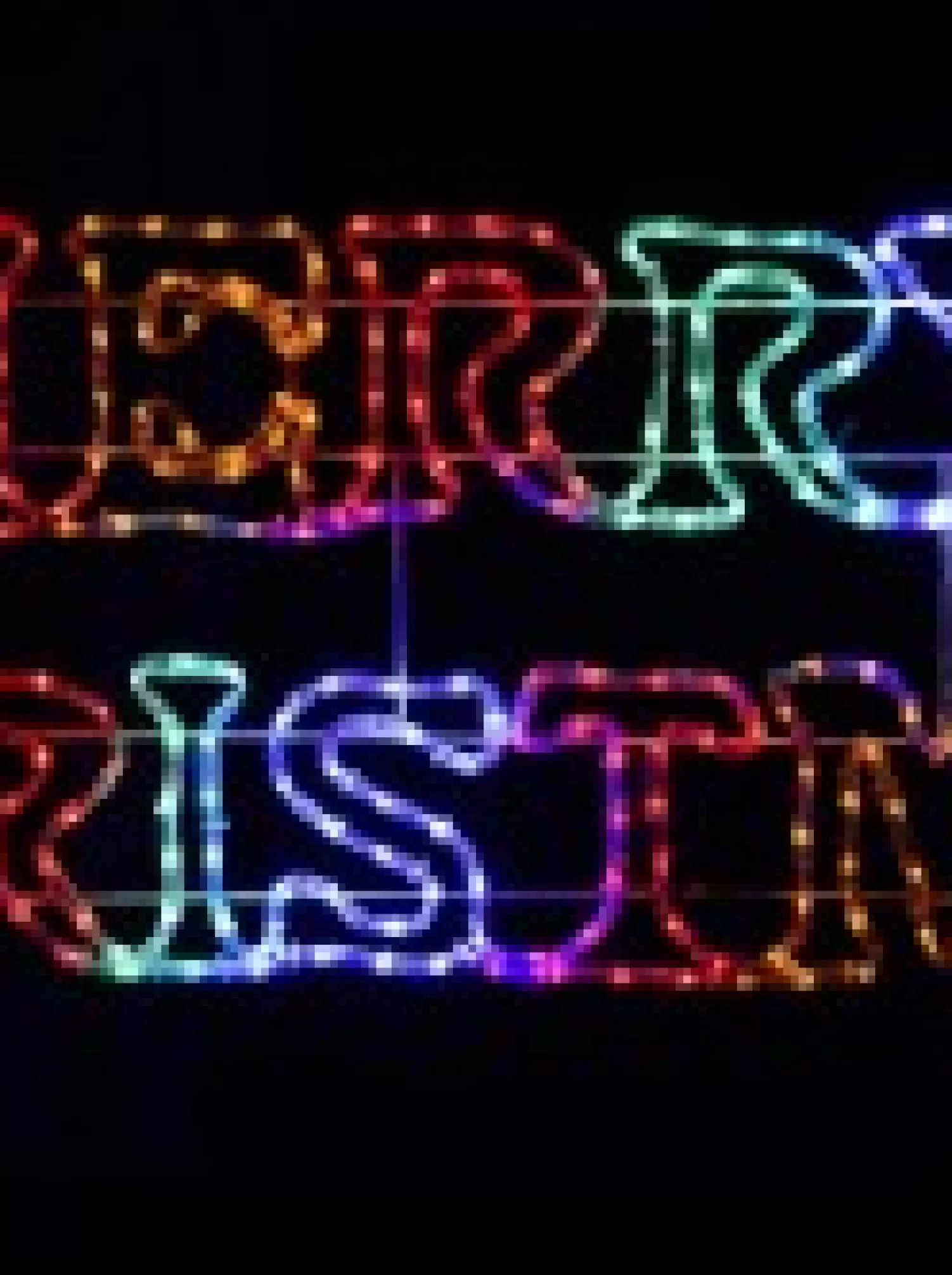 Christmas Warehouse Merry Christmas With Various Coloured Letters Led Rope Light Silhouette - 1.6M> Christmas Light Displays