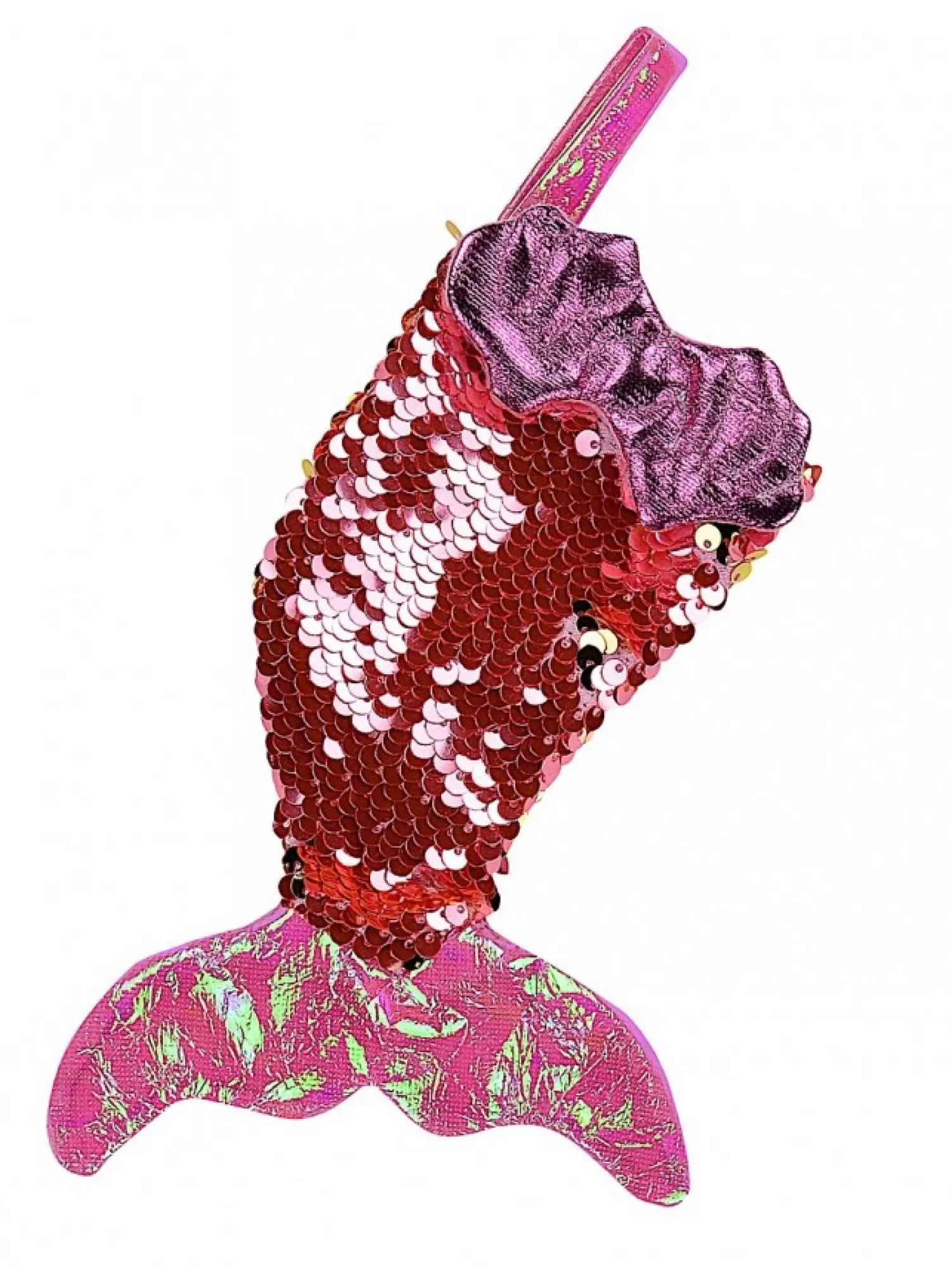 Christmas Warehouse Mini Mermaid Tail With Pink Sequins Christmas Stockings - 3 X 20Cm> Christmas Stockings