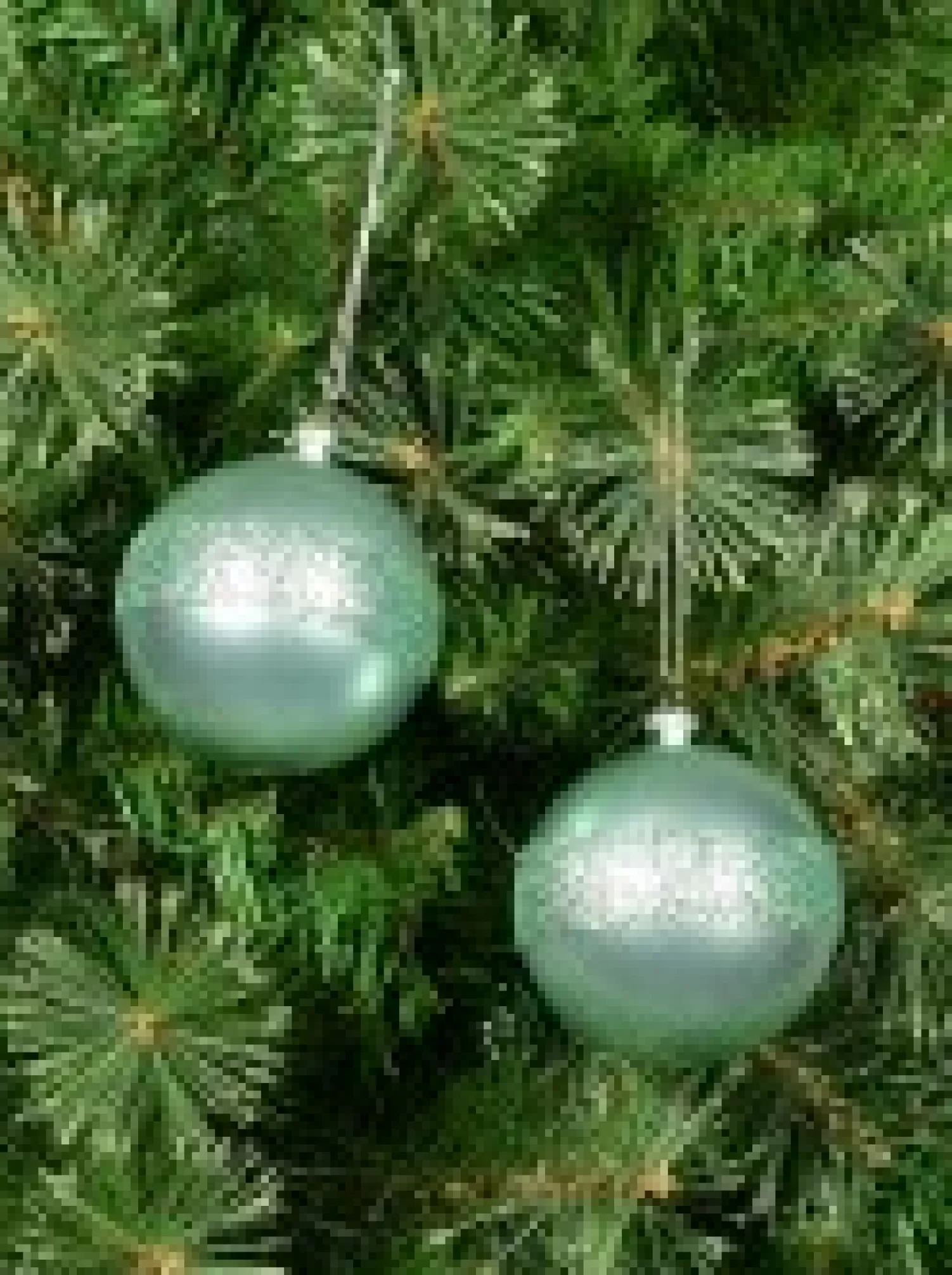 Christmas Warehouse Mint Pearl Green Christmas Baubles With Laser Glitter Band - 4 X 80Mm> Bauble Packs