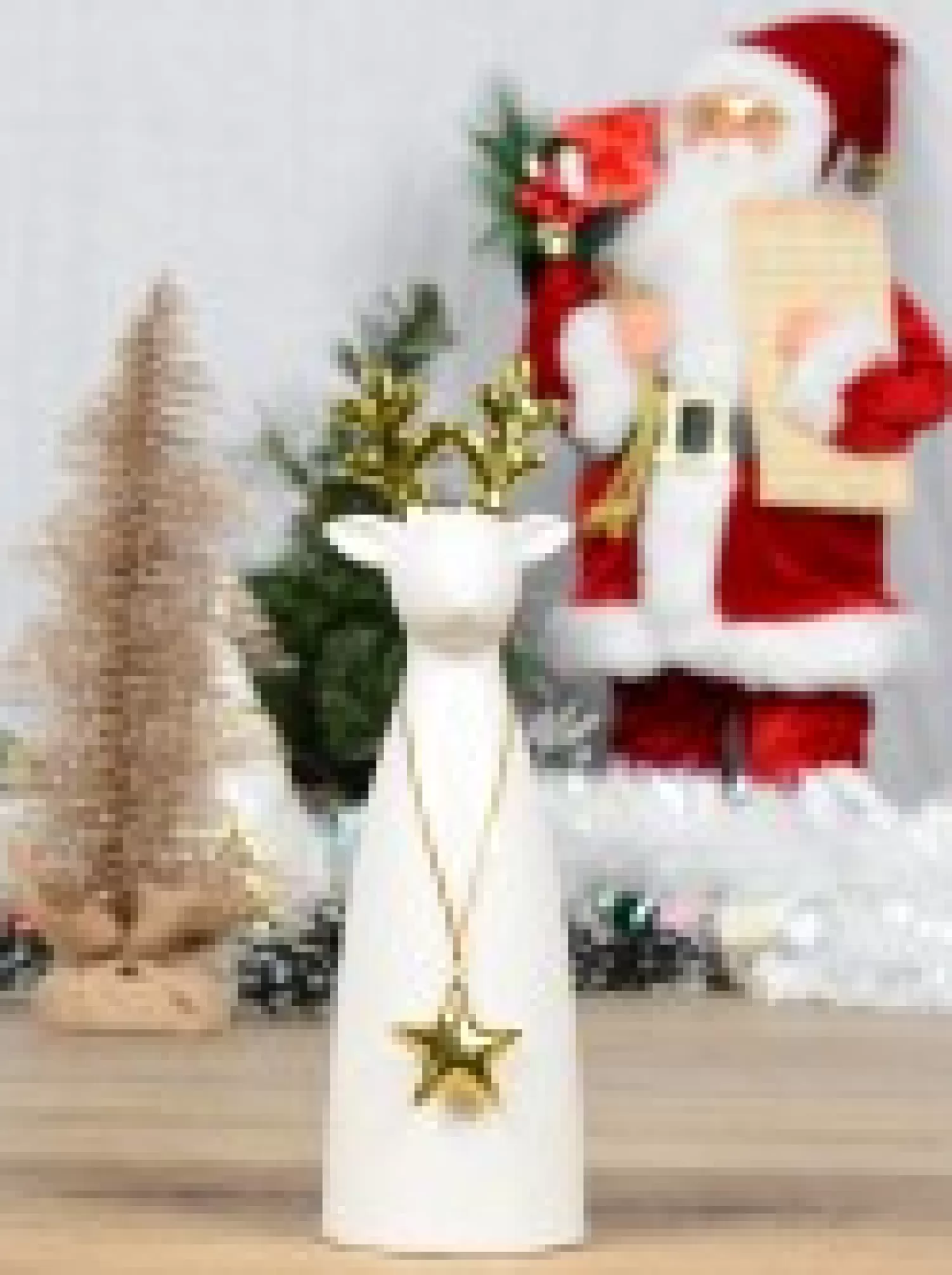 Christmas Warehouse Modern Chic Look Large Gloss Reindeer Ceramic Christmas Ornament - 25Cm> Ceramic Christmas Ornaments