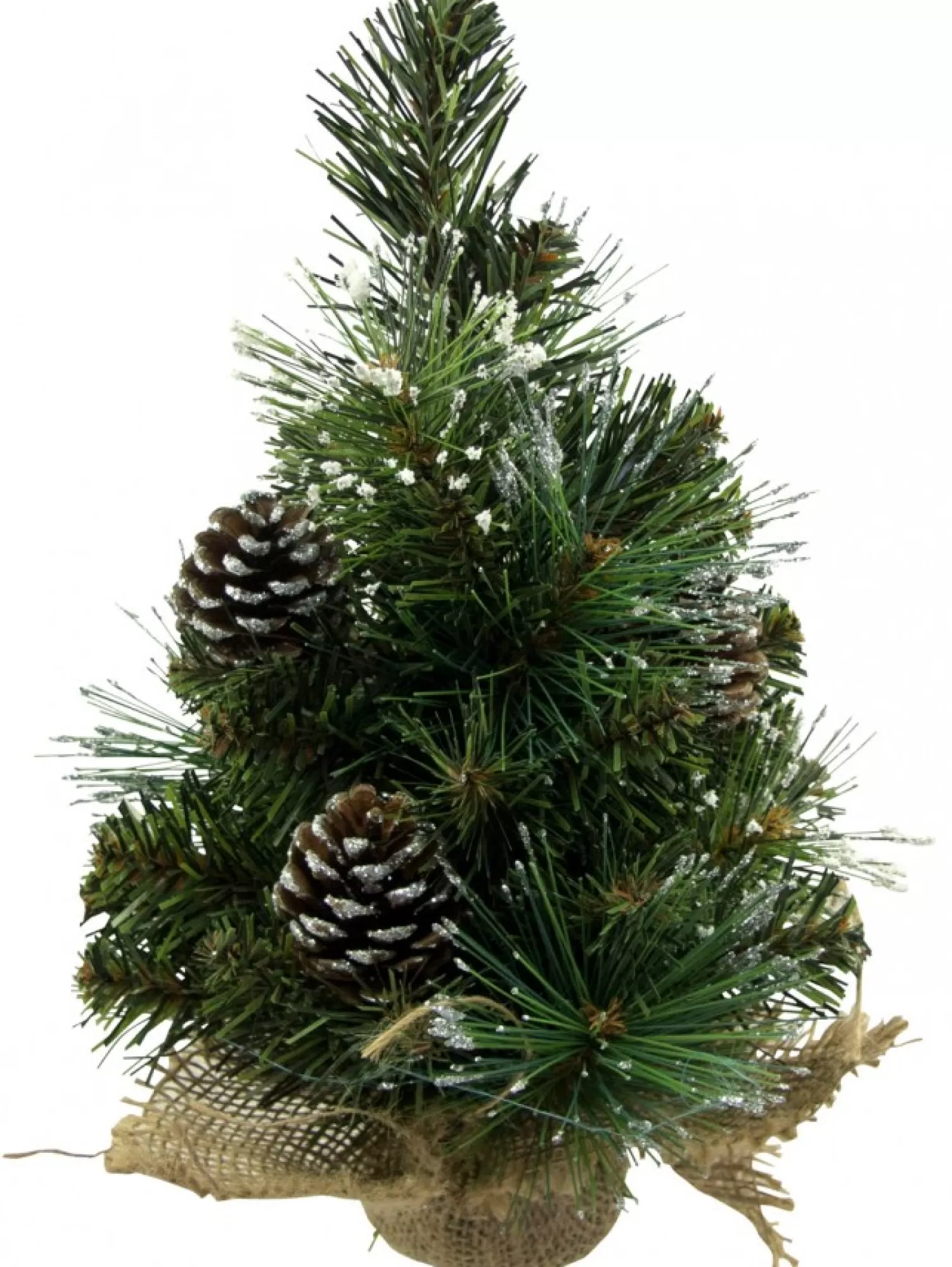 Christmas Warehouse Morning Frost With Pine Cones Table Top Christmas Tree With 37 Tips - 30Cm> Table Top Christmas Trees