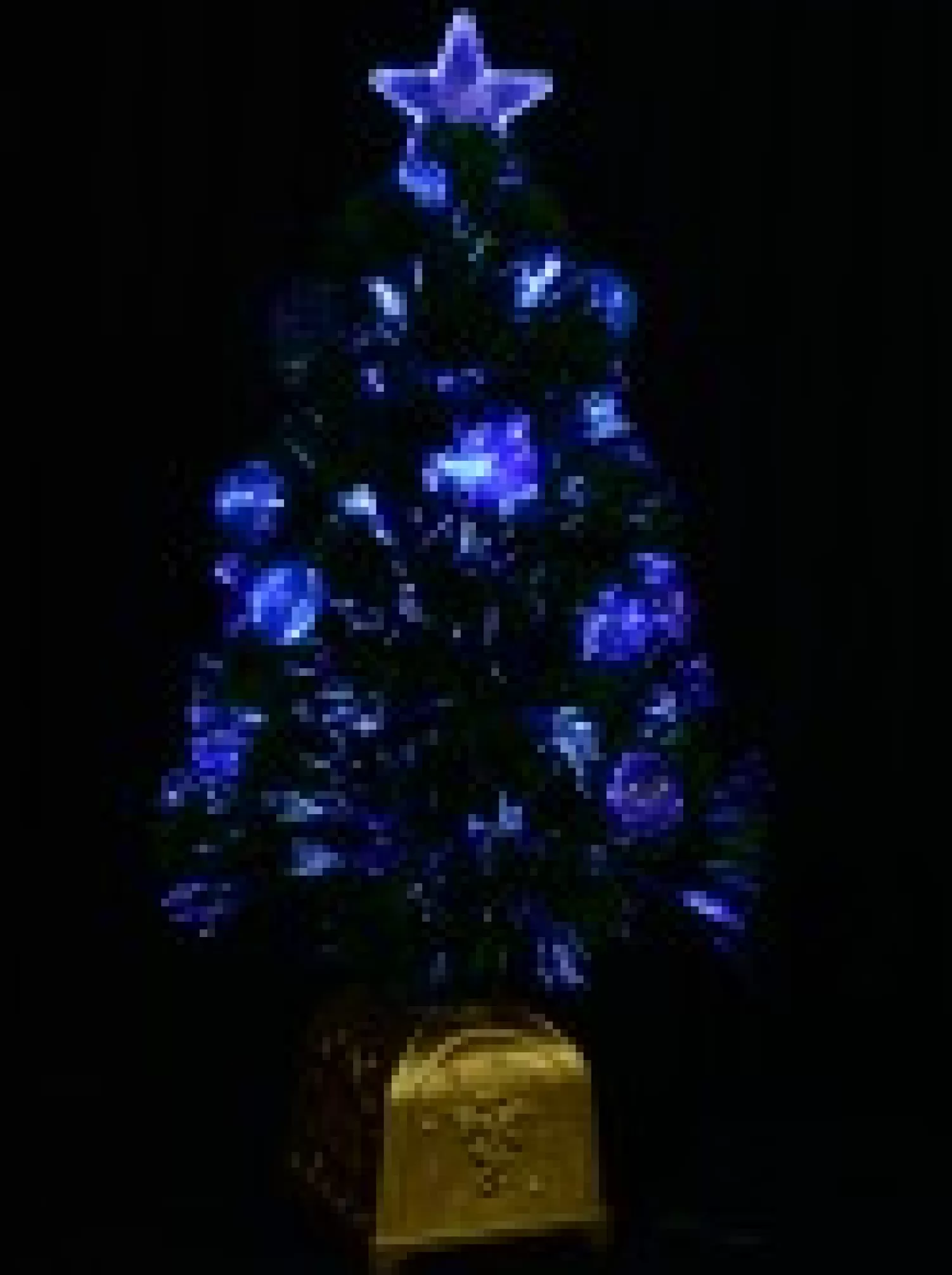 Christmas Warehouse Multi Colour Fibre Optic Christmas Tree With 12 Baubles & 60 Tips - 60Cm> Fibre Optic Christmas Trees