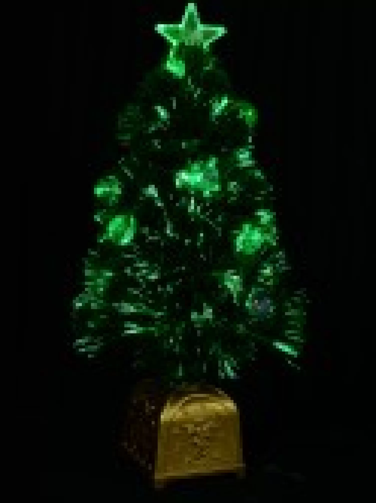 Christmas Warehouse Multi Colour Fibre Optic Christmas Tree With 12 Baubles & 60 Tips - 60Cm> Fibre Optic Christmas Trees
