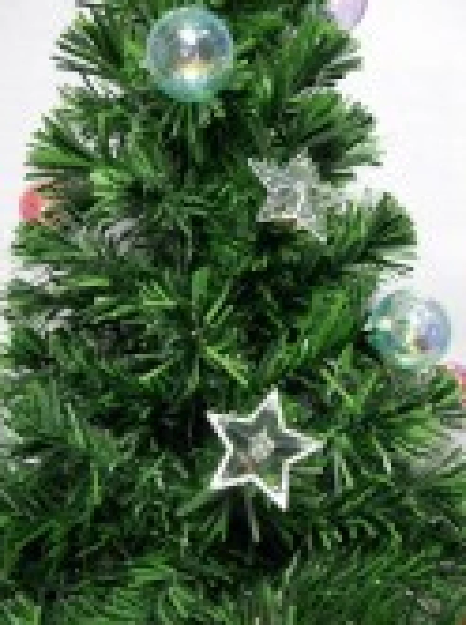 Christmas Warehouse Multi Colour Fibre Optic Christmas Tree With Baubles, Stars & 150 Tips - 1.2M> Fibre Optic Christmas Trees
