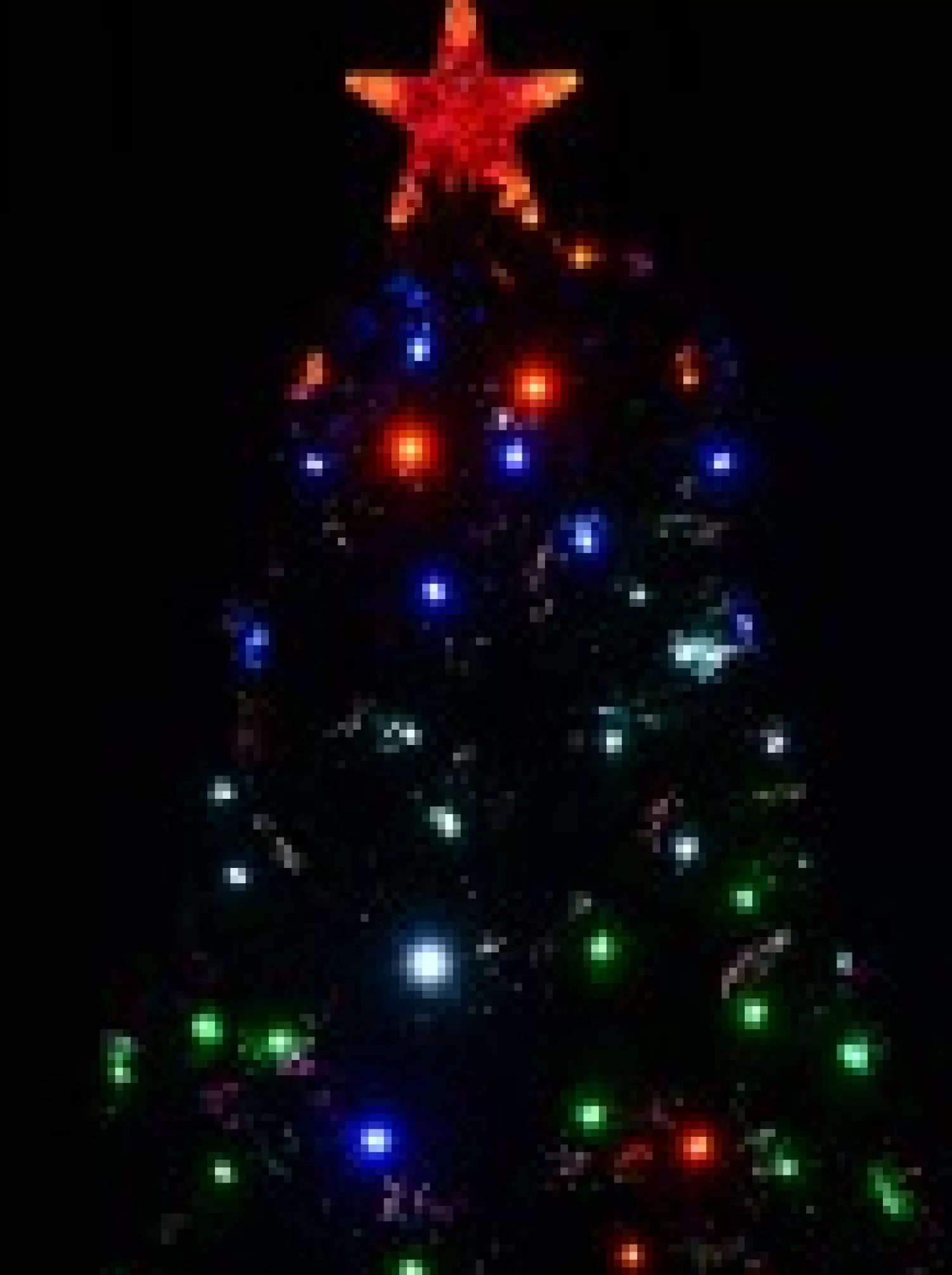 Christmas Warehouse Multi Colour Led & Fibre Optic Christmas Tree With 200 Tips & Bulbs - 1.8M> Fibre Optic Christmas Trees
