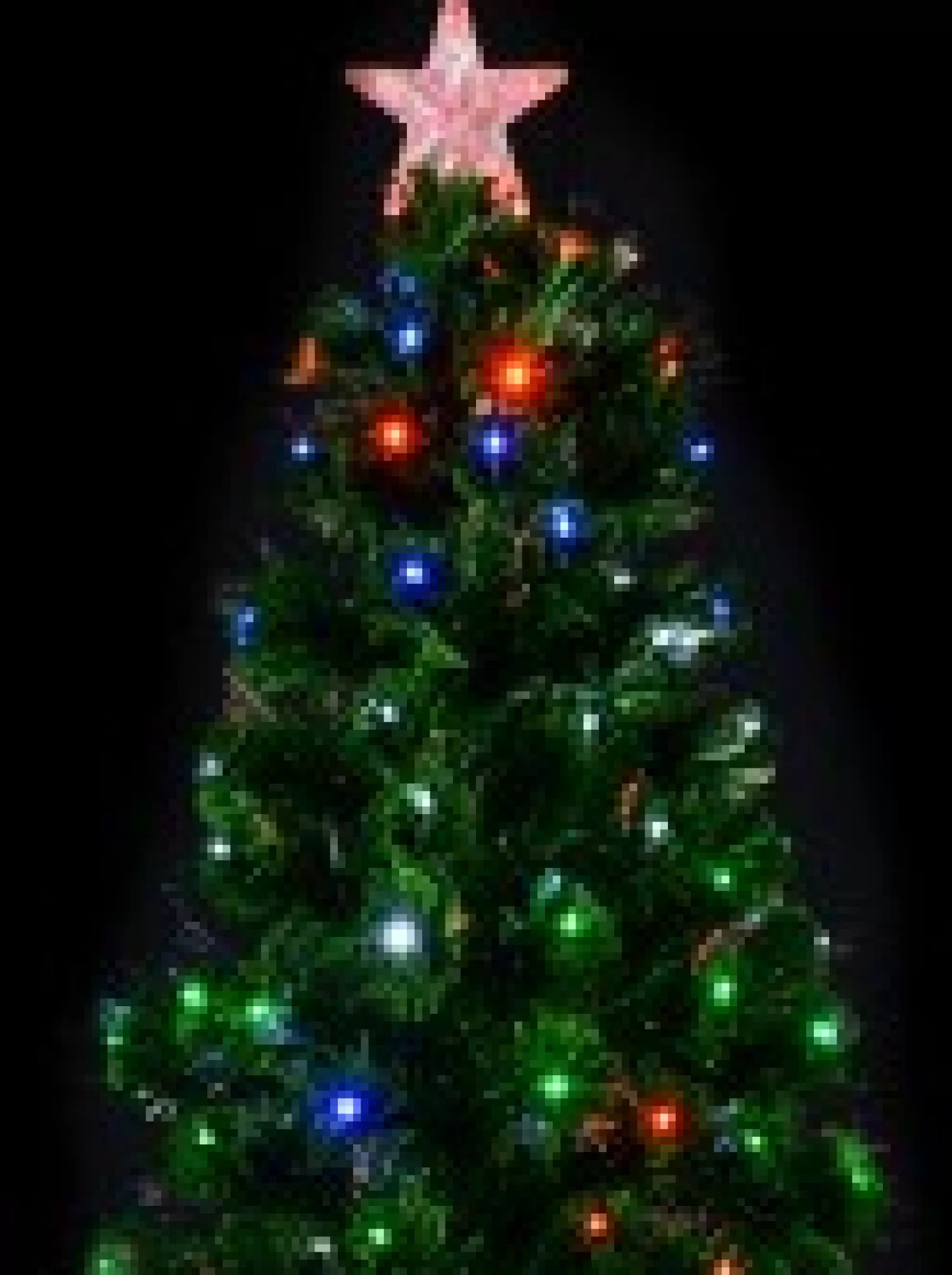 Christmas Warehouse Multi Colour Led & Fibre Optic Christmas Tree With 200 Tips & Bulbs - 1.8M> Fibre Optic Christmas Trees