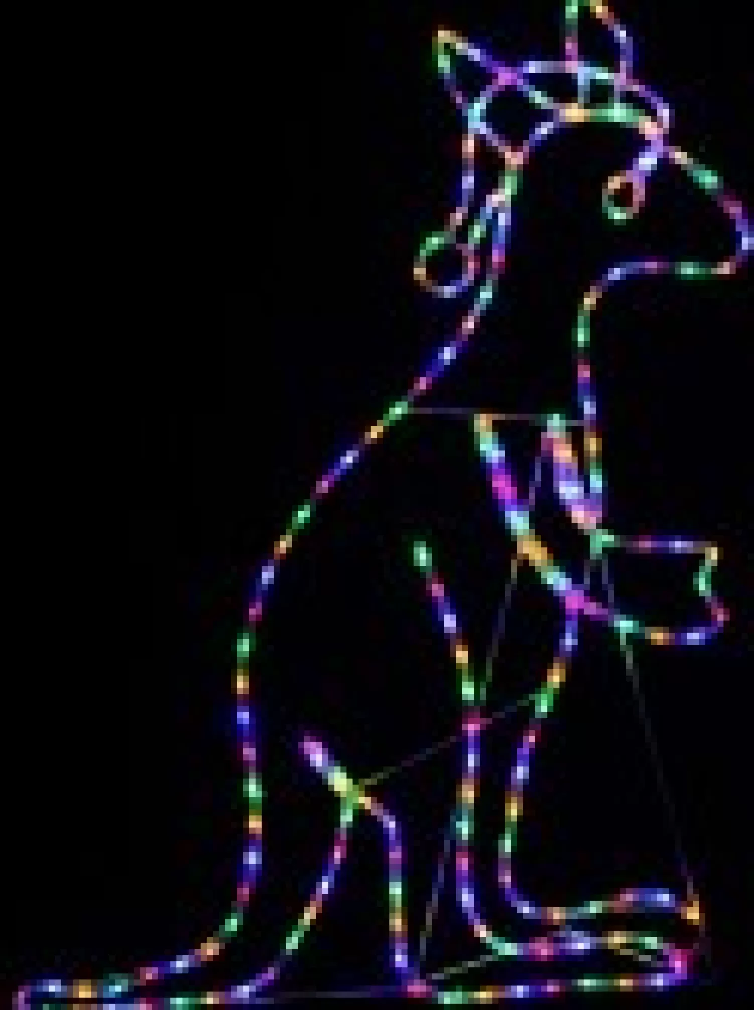 Christmas Warehouse Multi Colour Led Buru The Christmas Kangaroo Light Display Silhouette - 1.1M> Christmas Light Displays