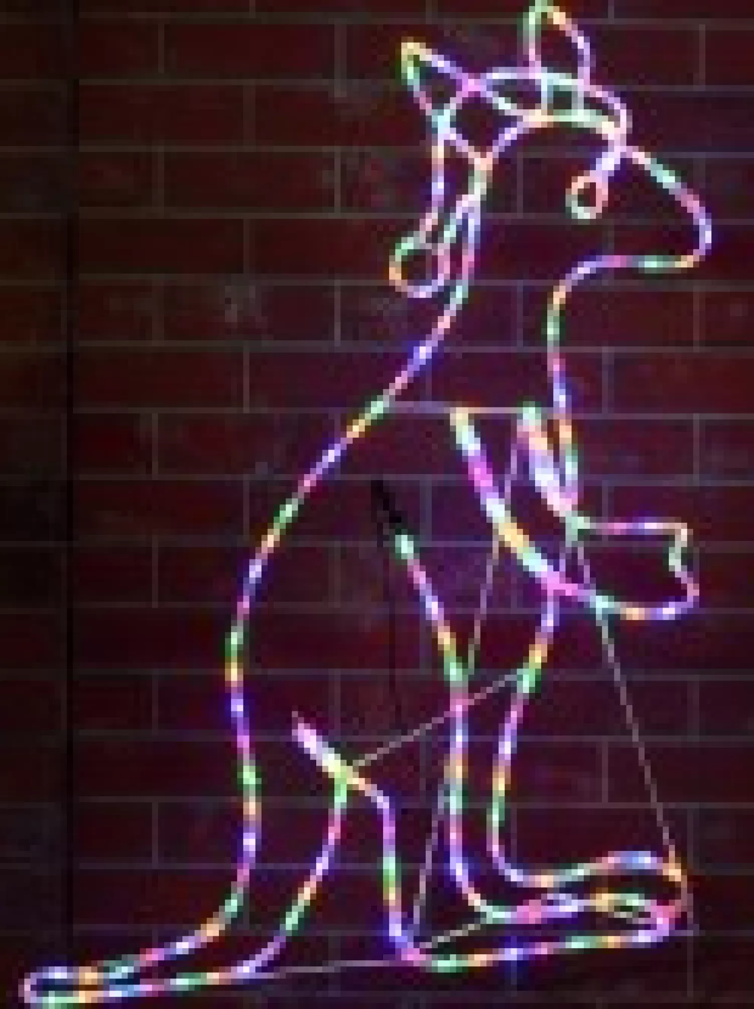 Christmas Warehouse Multi Colour Led Buru The Christmas Kangaroo Light Display Silhouette - 1.1M> Christmas Light Displays