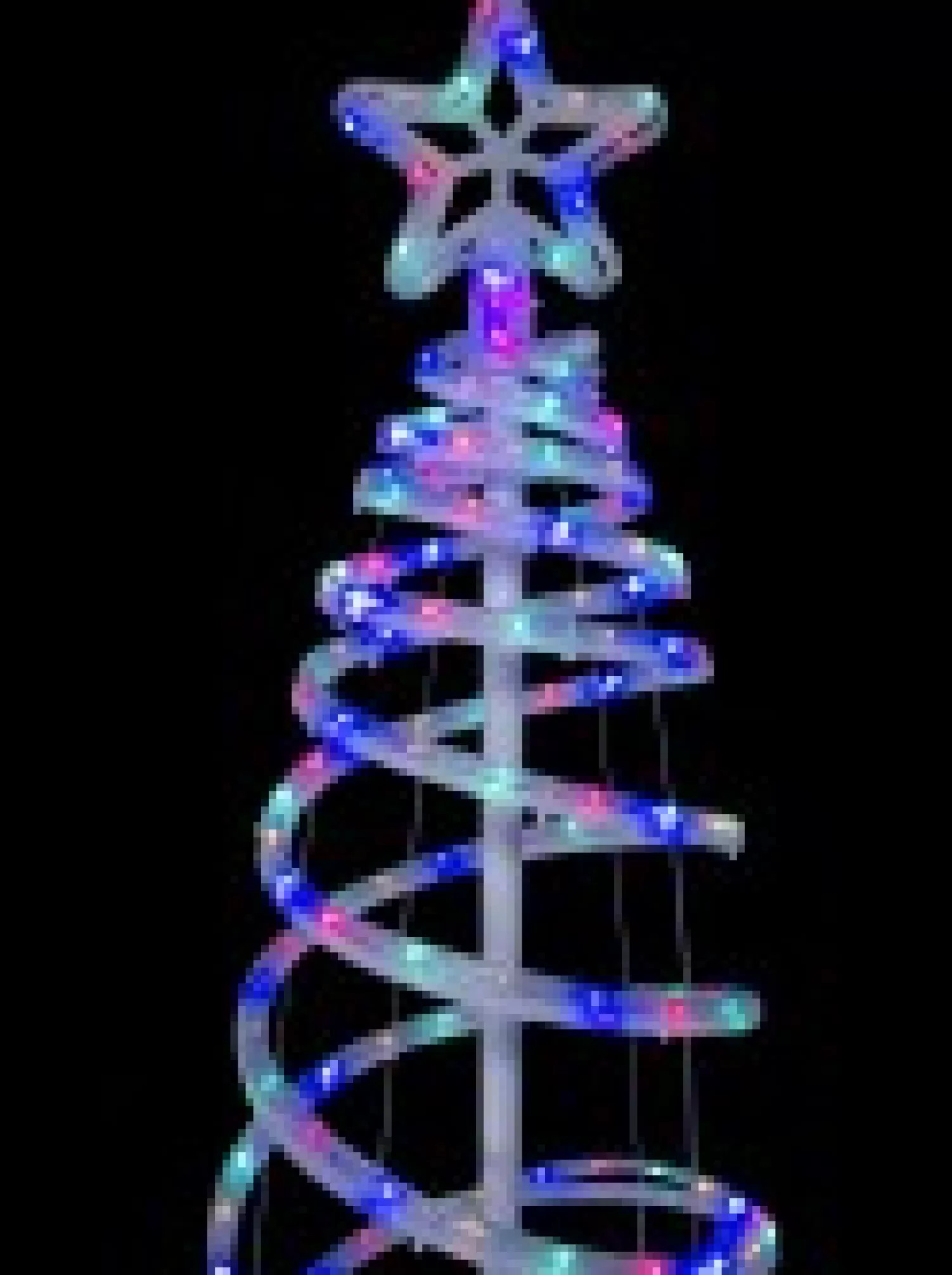 Christmas Warehouse Multi Colour Led Rope Light 3D Spiral Outdoor Christmas Tree - 1.8M> Christmas Light Displays - 3D
