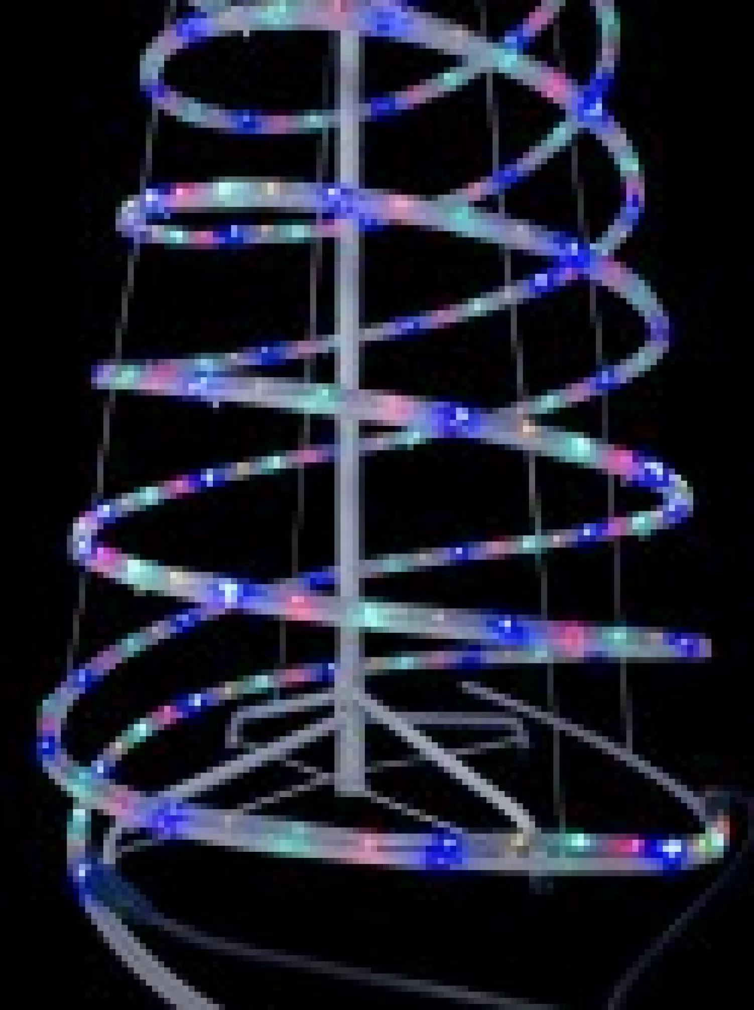 Christmas Warehouse Multi Colour Led Rope Light 3D Spiral Outdoor Christmas Tree - 1.8M> Christmas Light Displays - 3D