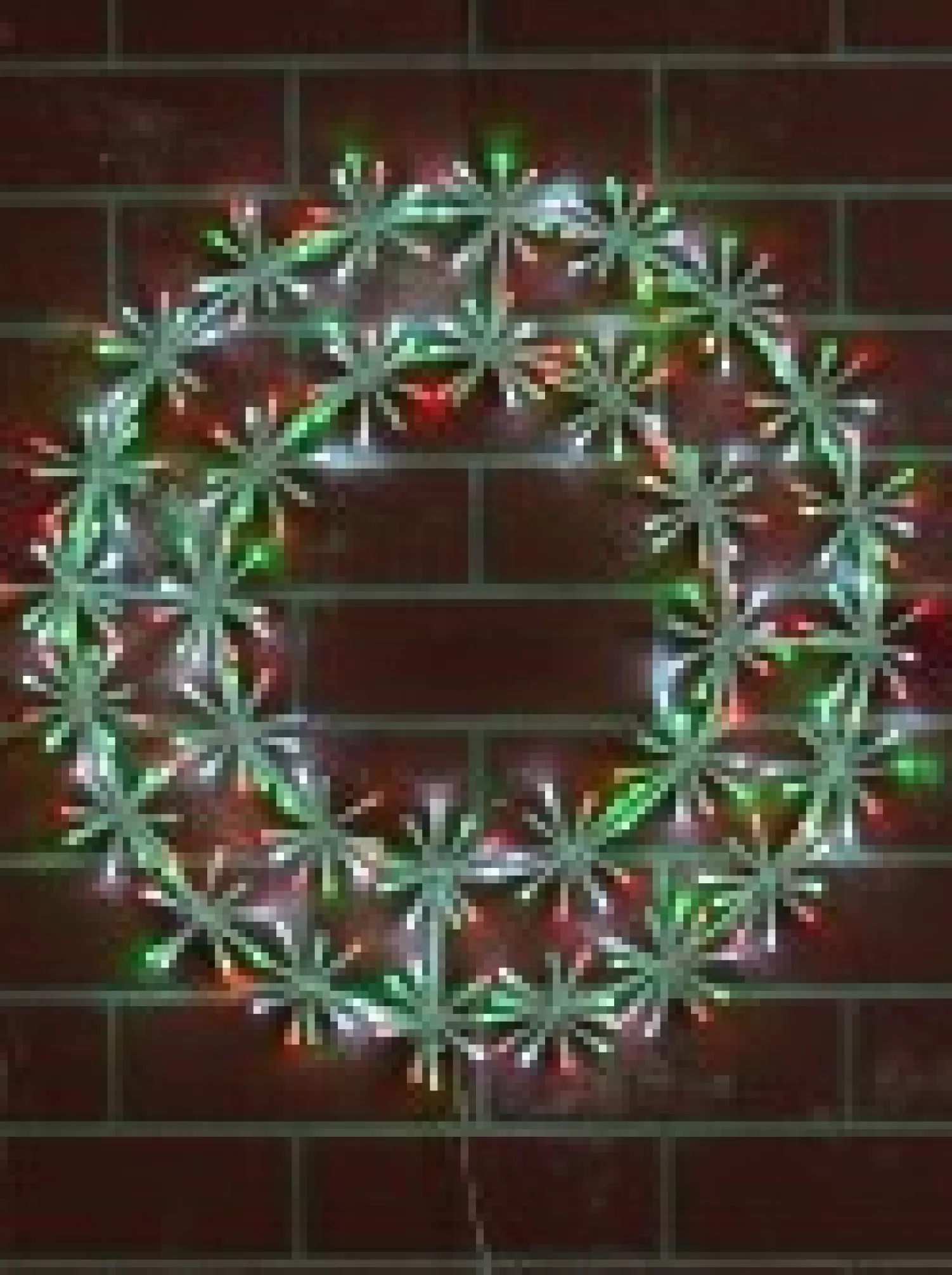 Christmas Warehouse Multi Colour Led Twinkle Wreath With Starburst Branches Light Display - 61Cm> Christmas Light Displays