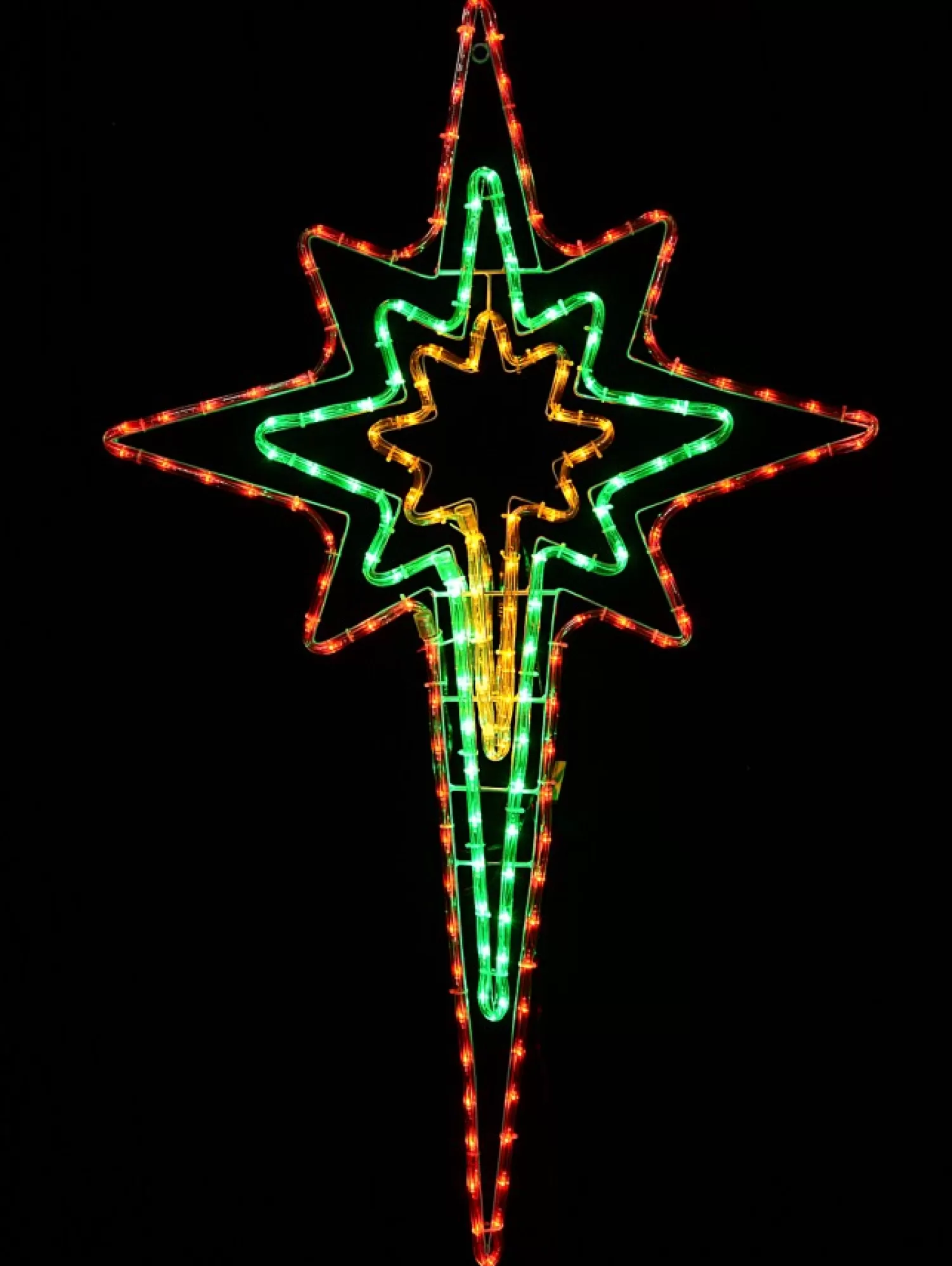 Christmas Warehouse Multi Colour Star Of Bethlehem Led Rope Light Silhouette - 1.1M> Christmas Light Displays