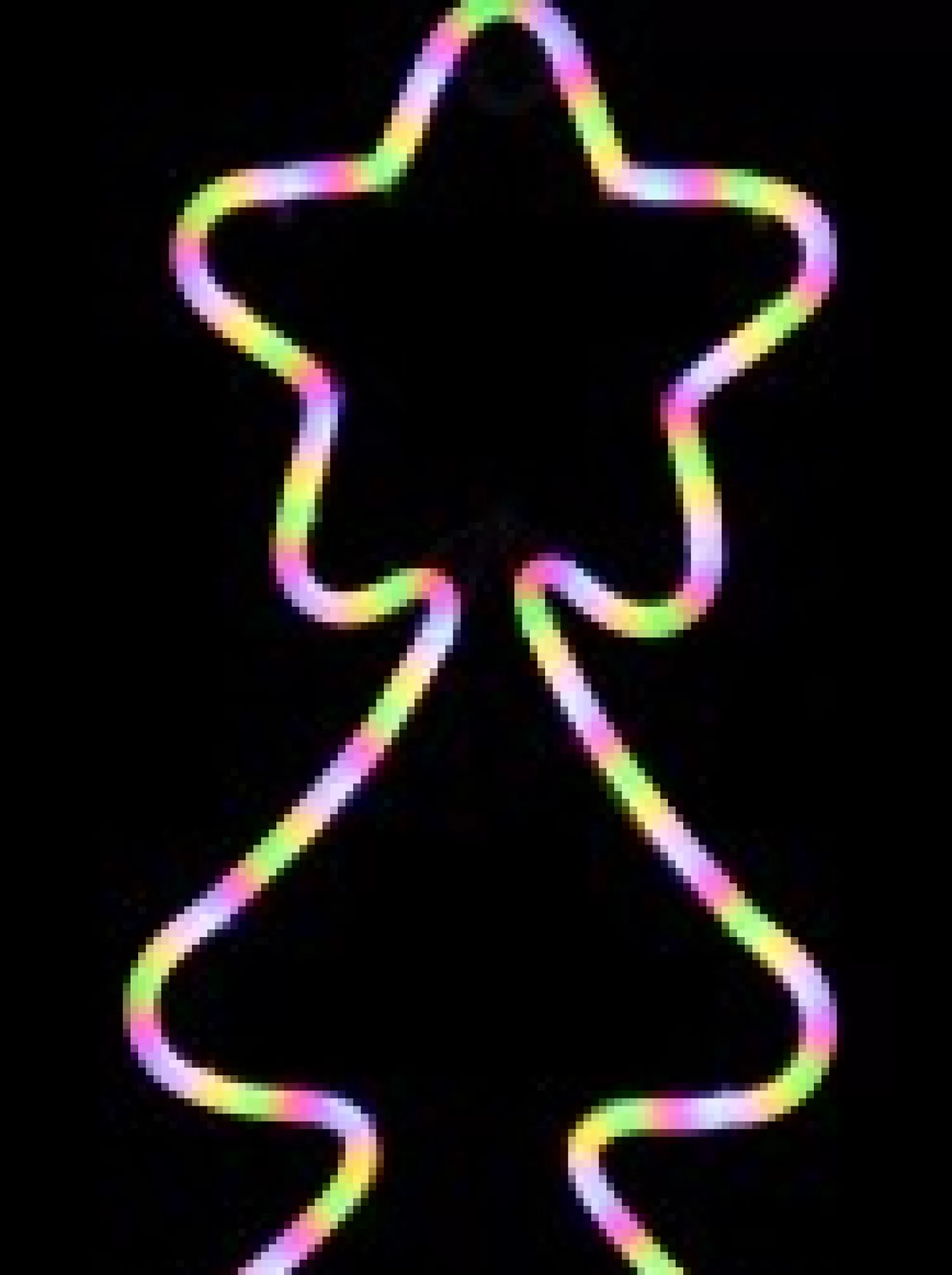 Christmas Warehouse Multi Fluro Colour Christmas Tree Neon Christmas Light Silhouette - 58Cm> Christmas Light Displays