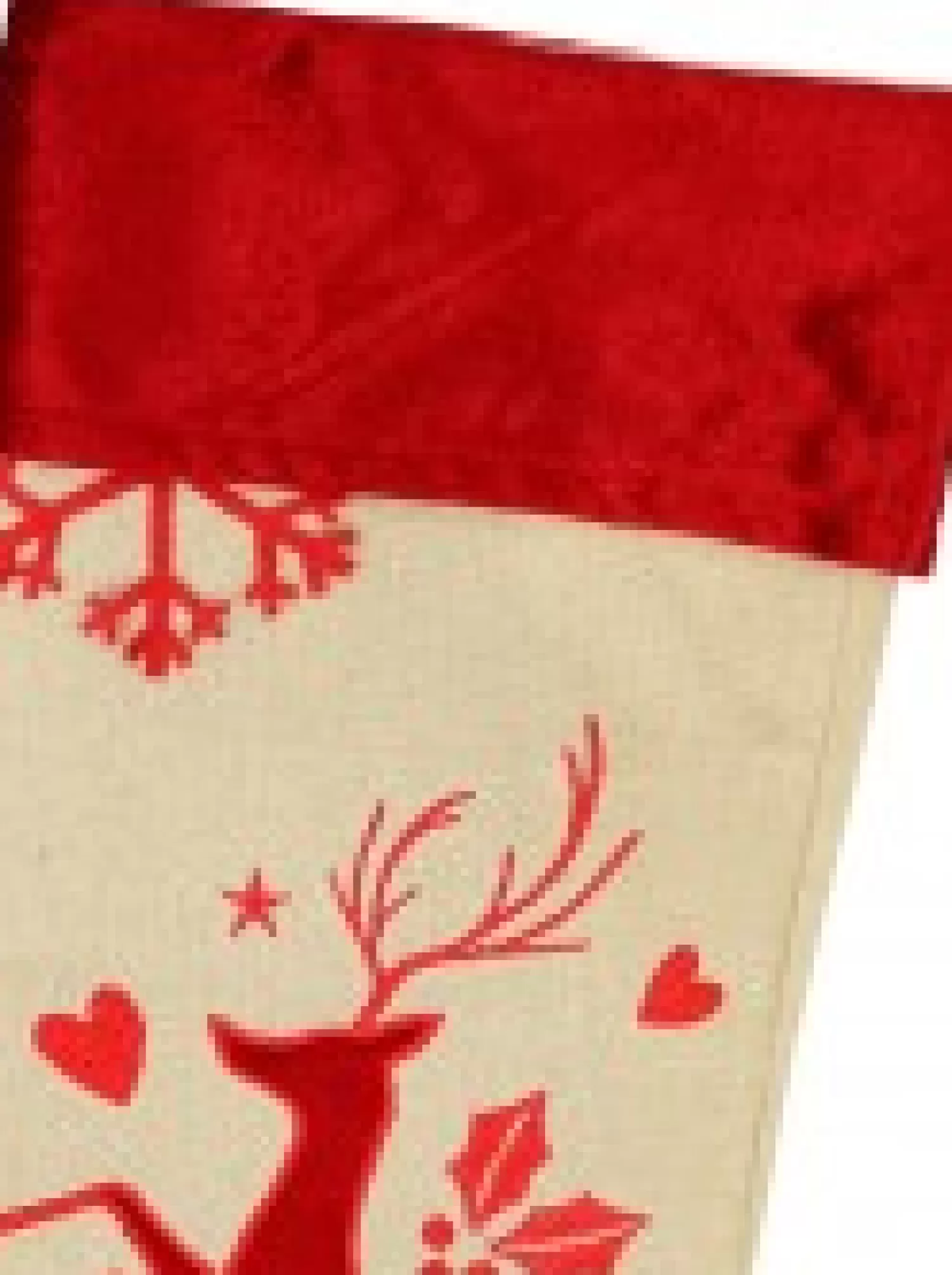 Christmas Warehouse Natural Burlap With Merry Christmas & Deer Design Christmas Stocking - 42Cm> Christmas Stockings