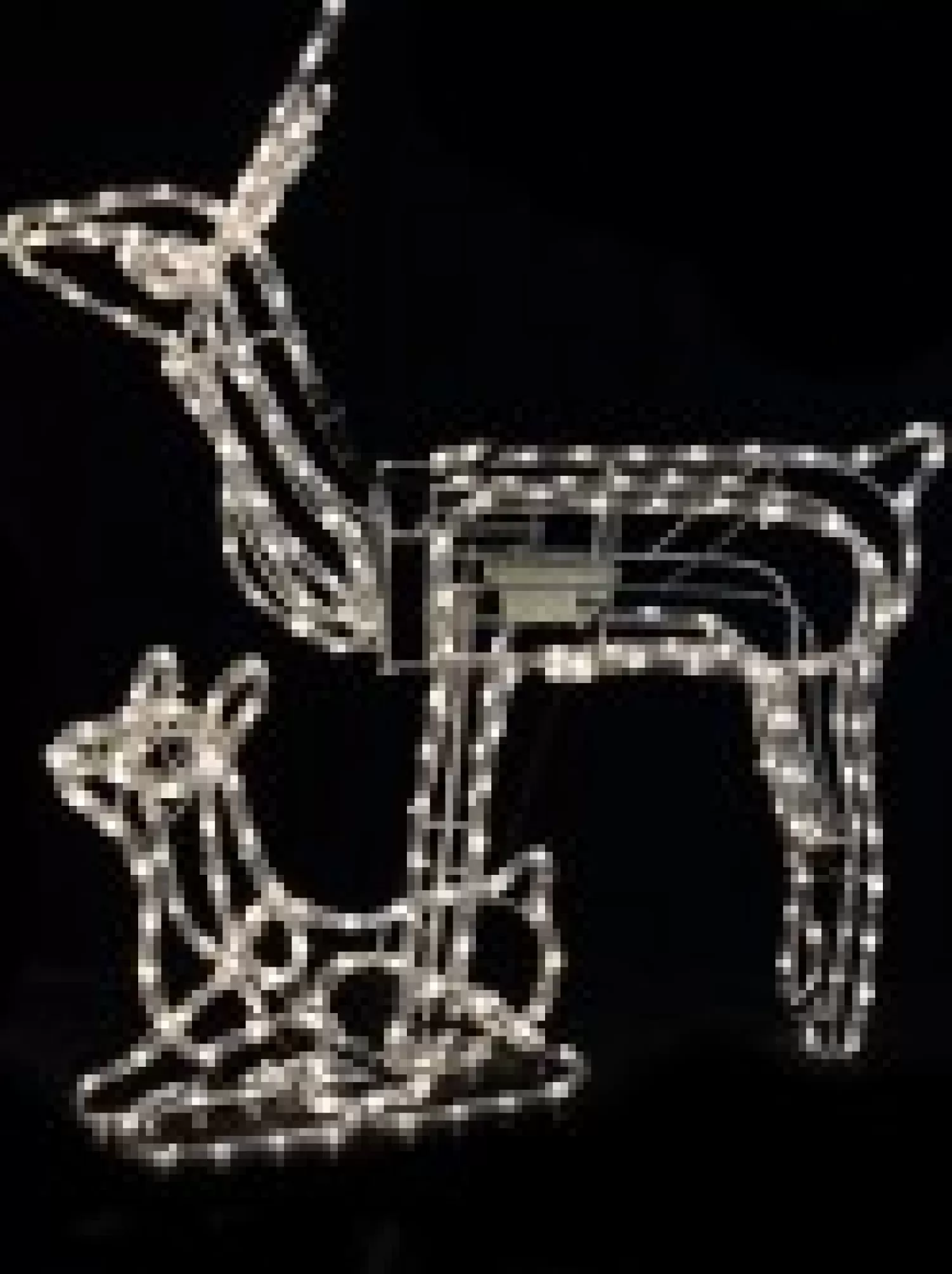 Christmas Warehouse Neutral White Led Rope Light 3D Animated Reindeer Family Display - 3 Set> Christmas Light Displays - 3D