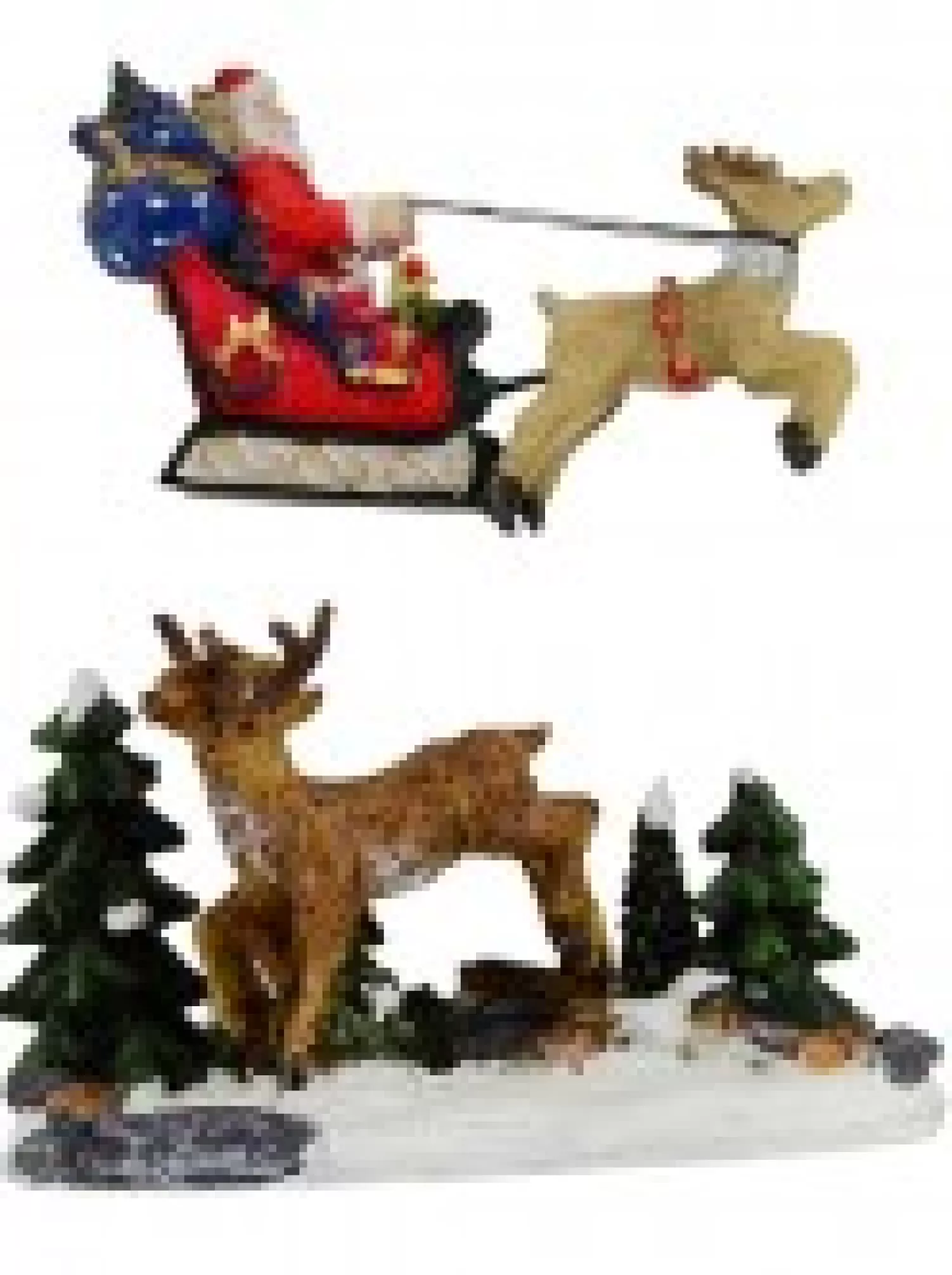 Christmas Warehouse North Pole Santa, Reindeer & Elves Christmas Village Figurines - 8 Piece Set> Christmas Village Figurines
