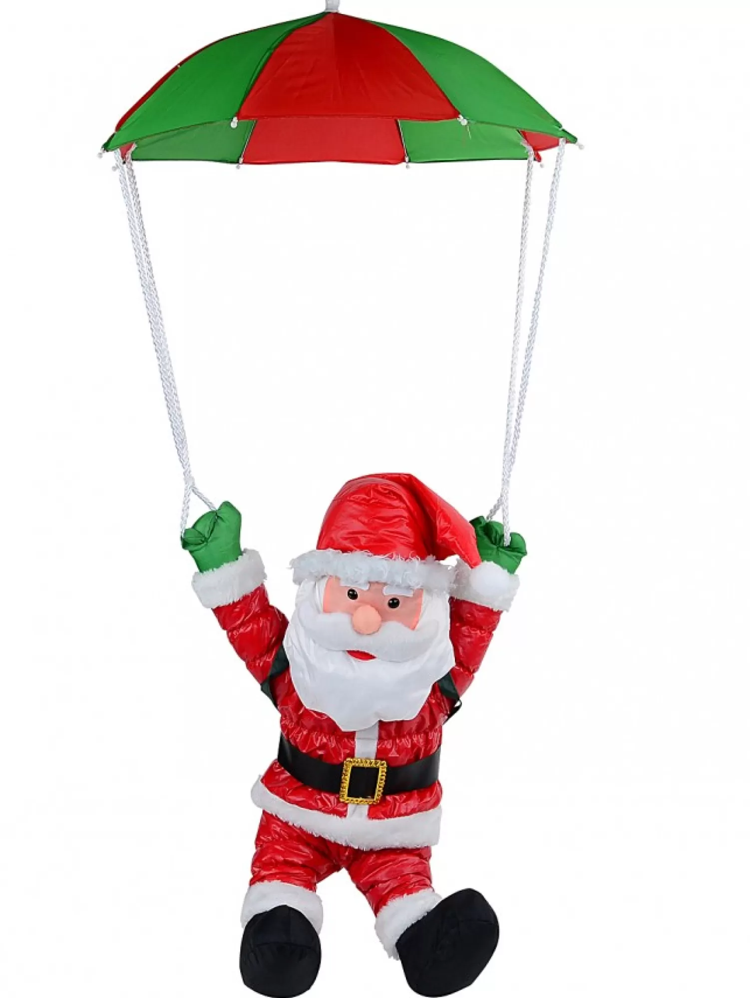 Christmas Warehouse Padded Parachuting Santa With Backpack Outdoor Hanging Decoration - 1.2M> Outdoor Decorations