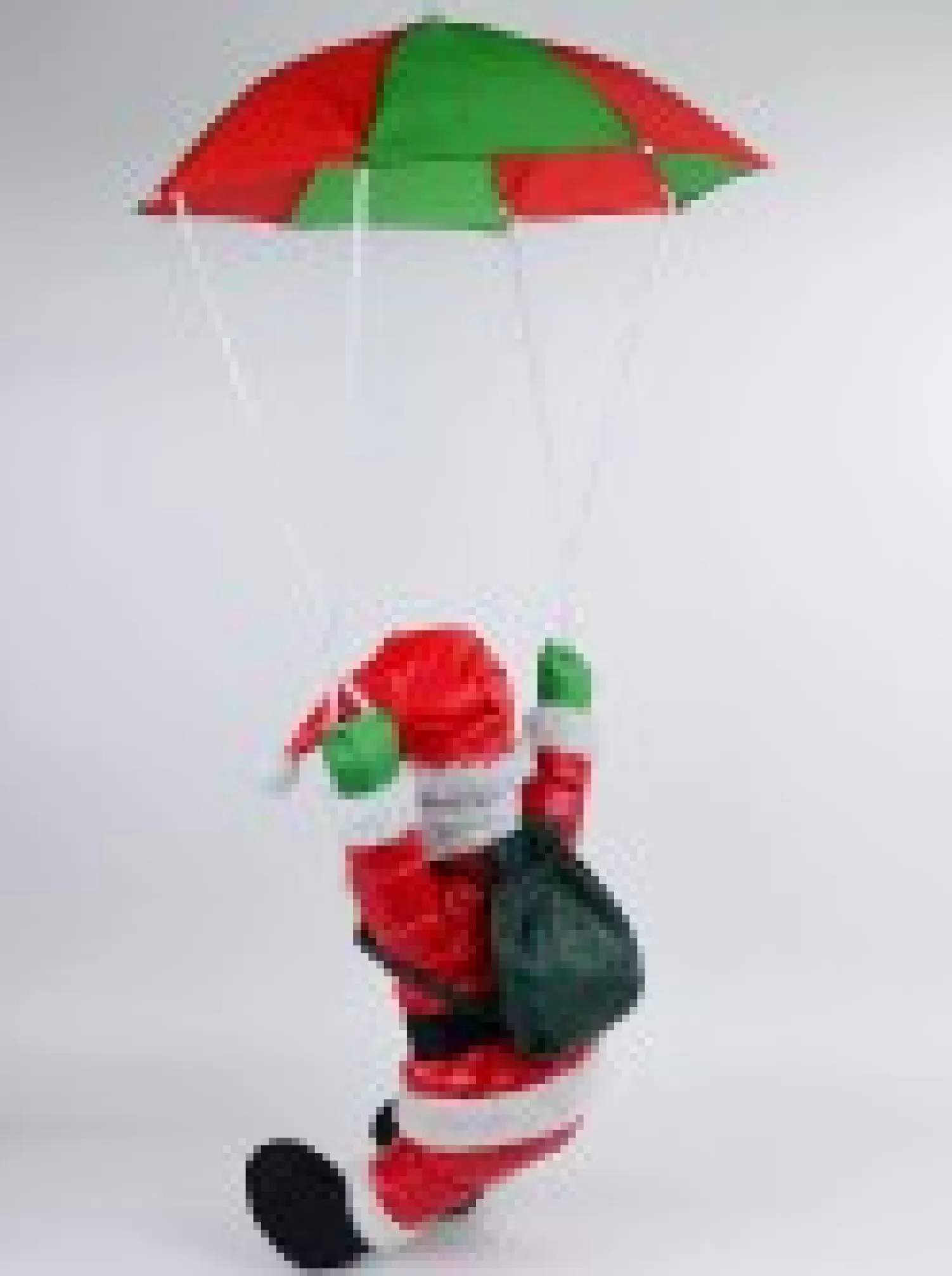 Christmas Warehouse Padded Parachuting Santa With Backpack Outdoor Hanging Decoration - 1.2M> Outdoor Decorations