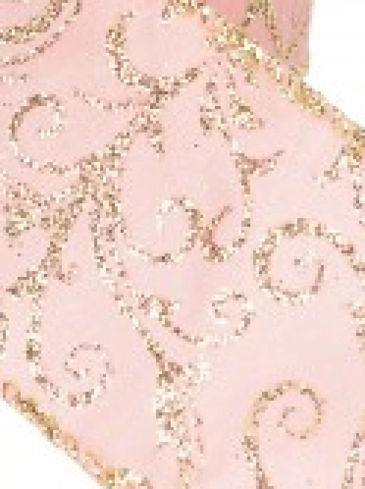 Christmas Warehouse Pink Fabric Christmas Ribbon With Gold Glitter Filigree Pattern & Edging - 3M> Christmas Ribbon