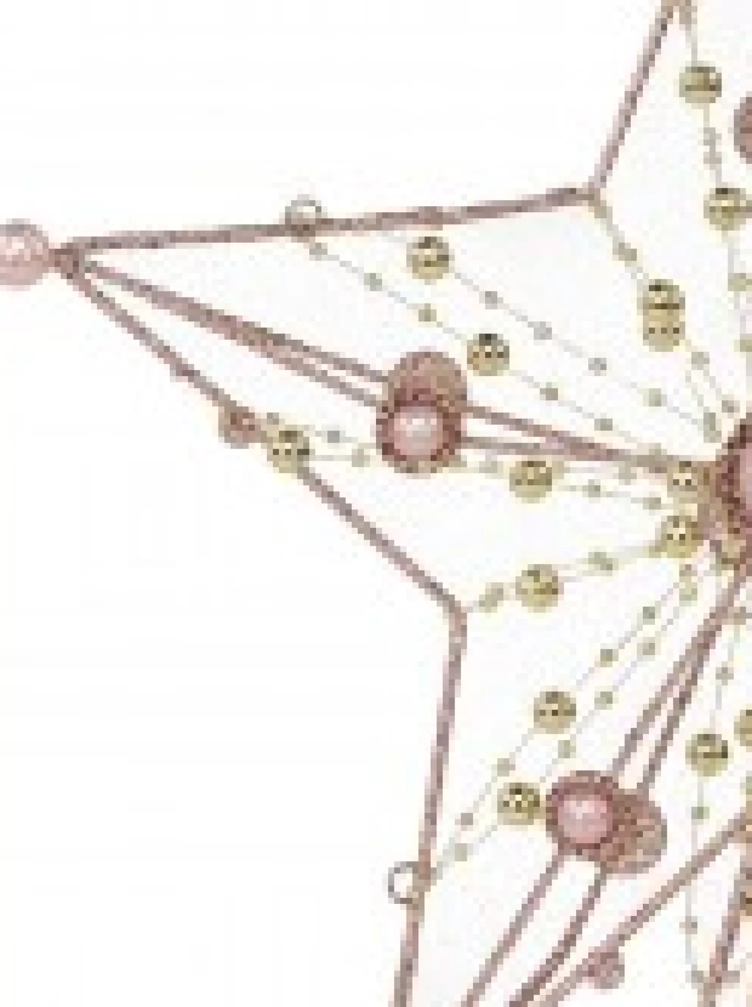 Christmas Warehouse Pink Glittered 3D Star With String Beads & Pearls Tree Topper Decoration - 33Cm> Tree Top Decorations