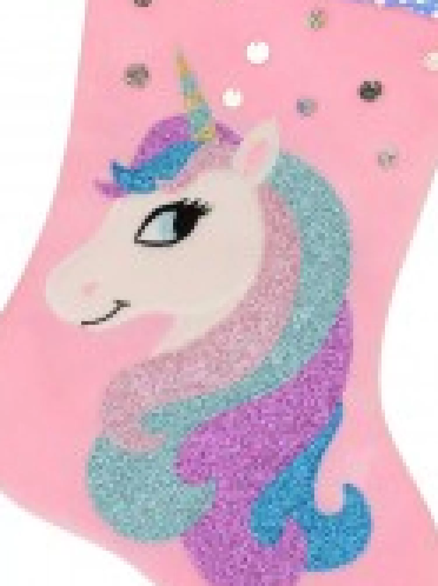Christmas Warehouse Pink Velvet With Fabulous Unicorn & Mane Applique Christmas Stocking - 48Cm> Christmas Stockings